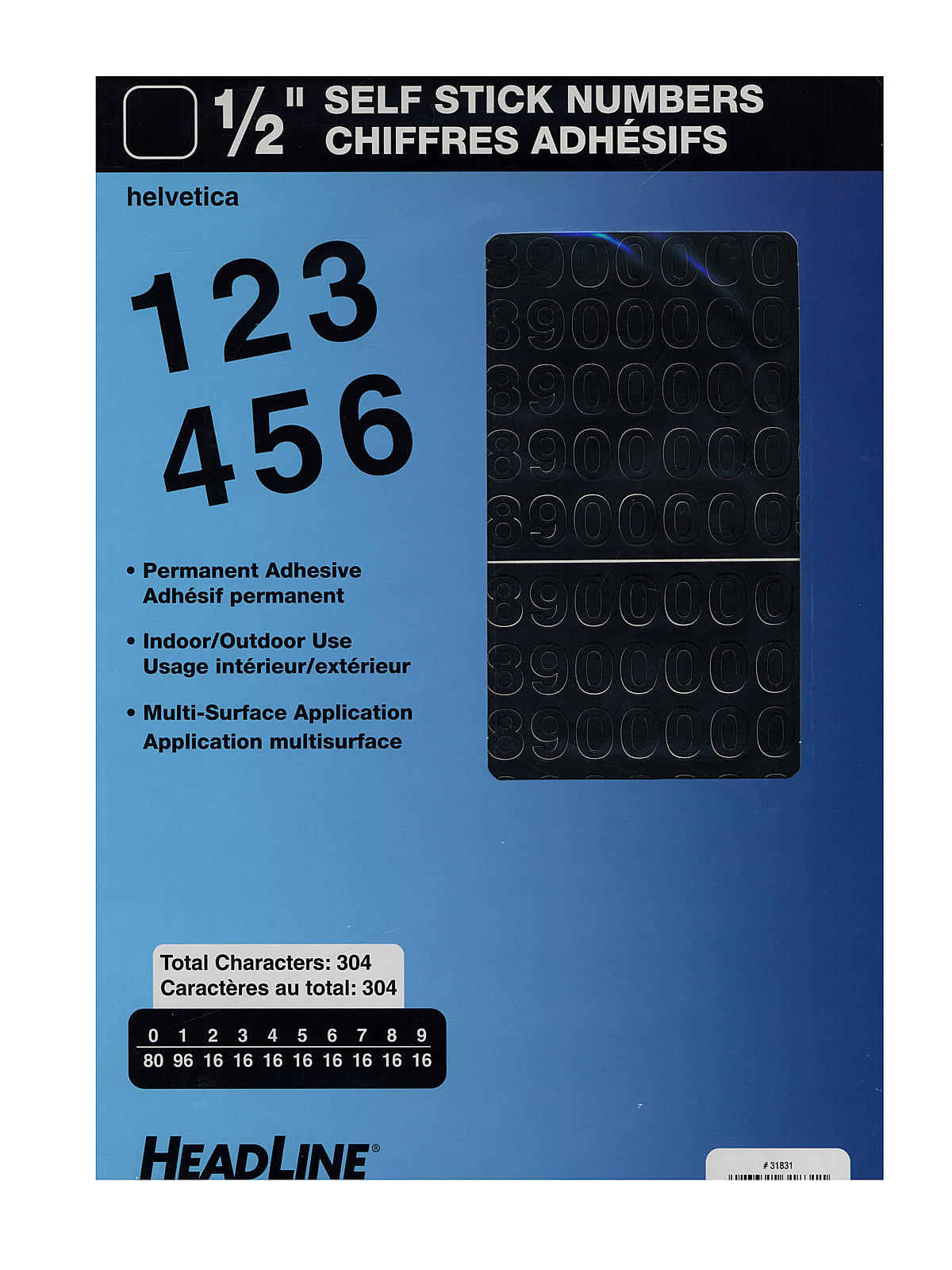 Black Vinyl Stick-On Letters or Numbers 1 2 in. Helvetica numbers
