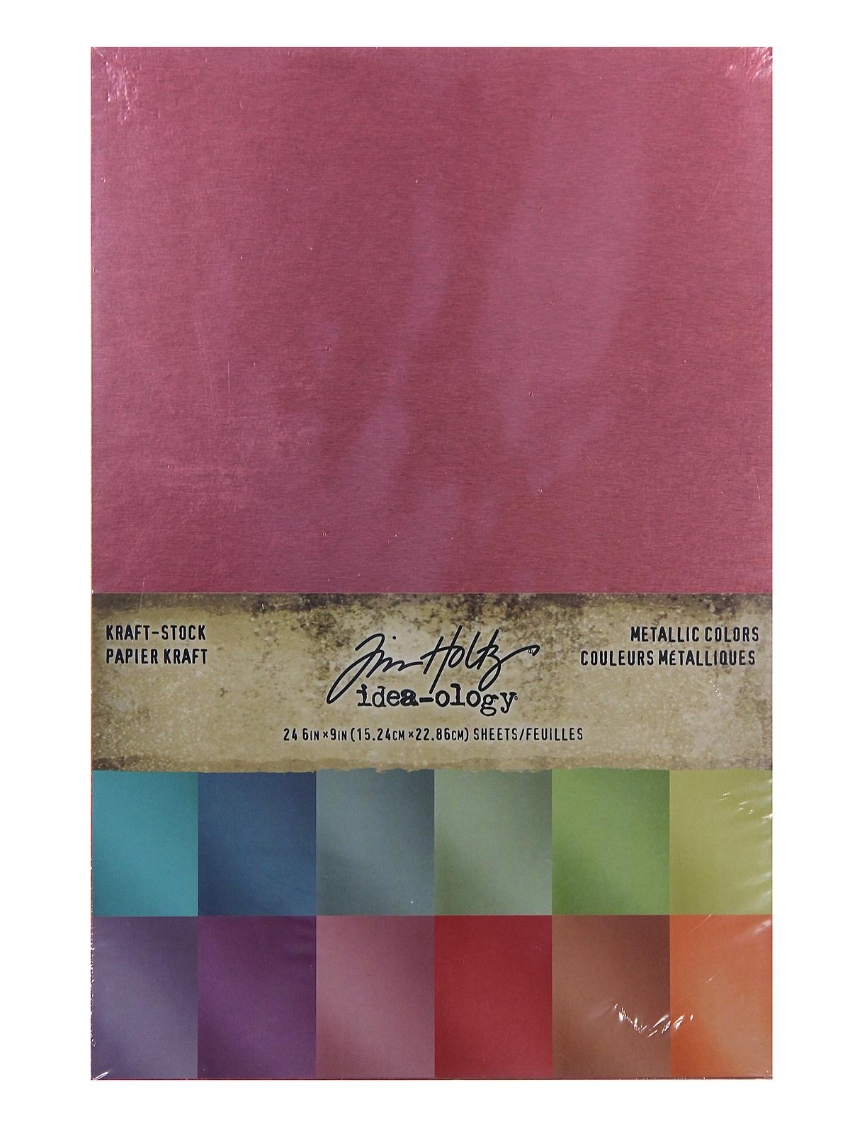 Idea-ology Paperie kraft stock printed papers metallic colors 24 sheets, 6 in. x 9 in.