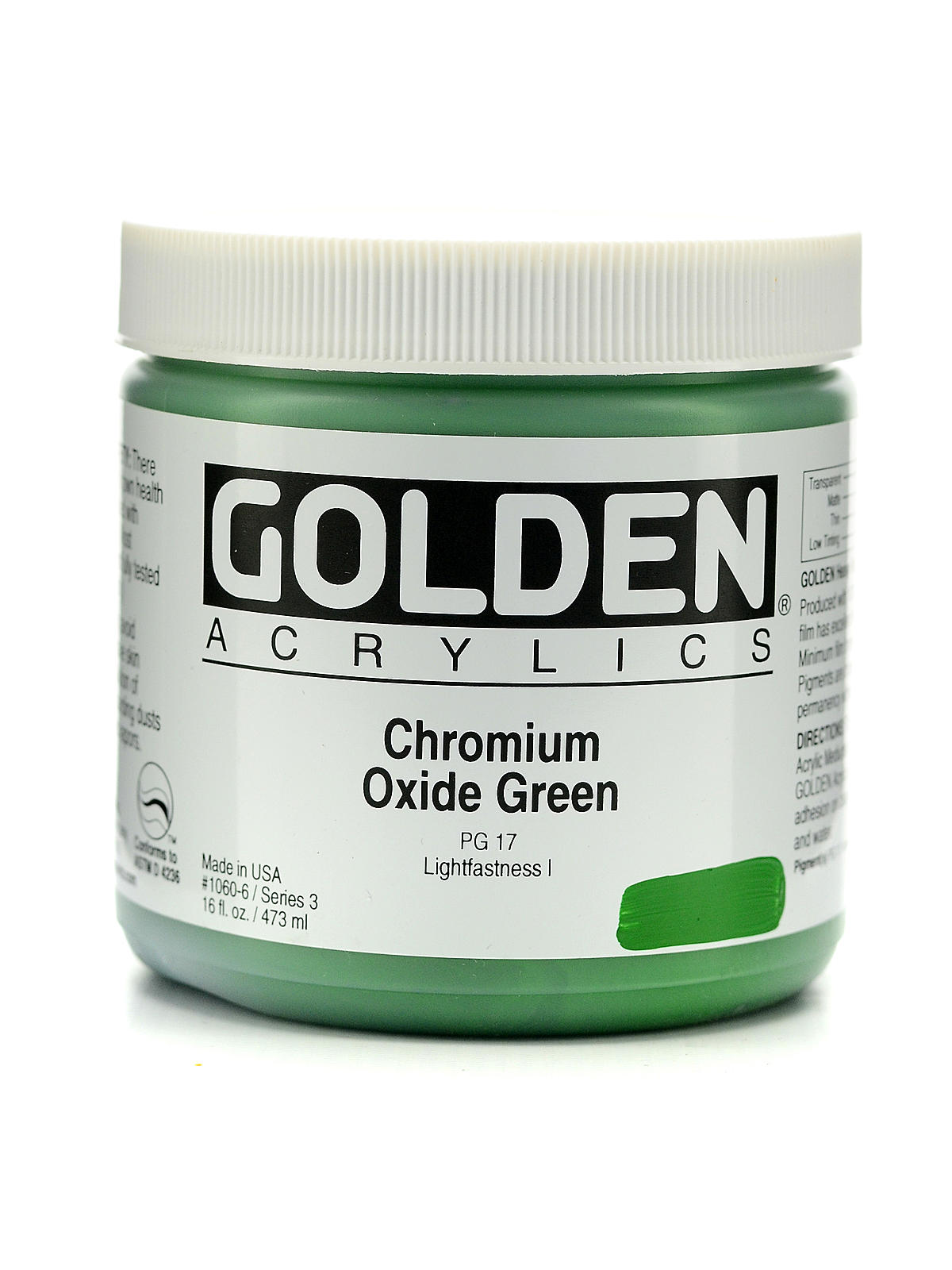 Heavy Body Acrylics Chromium Oxide Green 16 Oz.