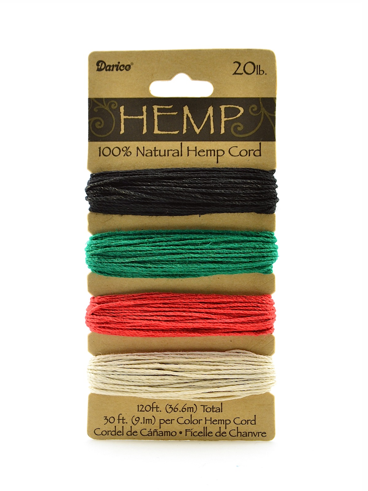 Cord Cards hemp 9.1 m x 4 colors primary