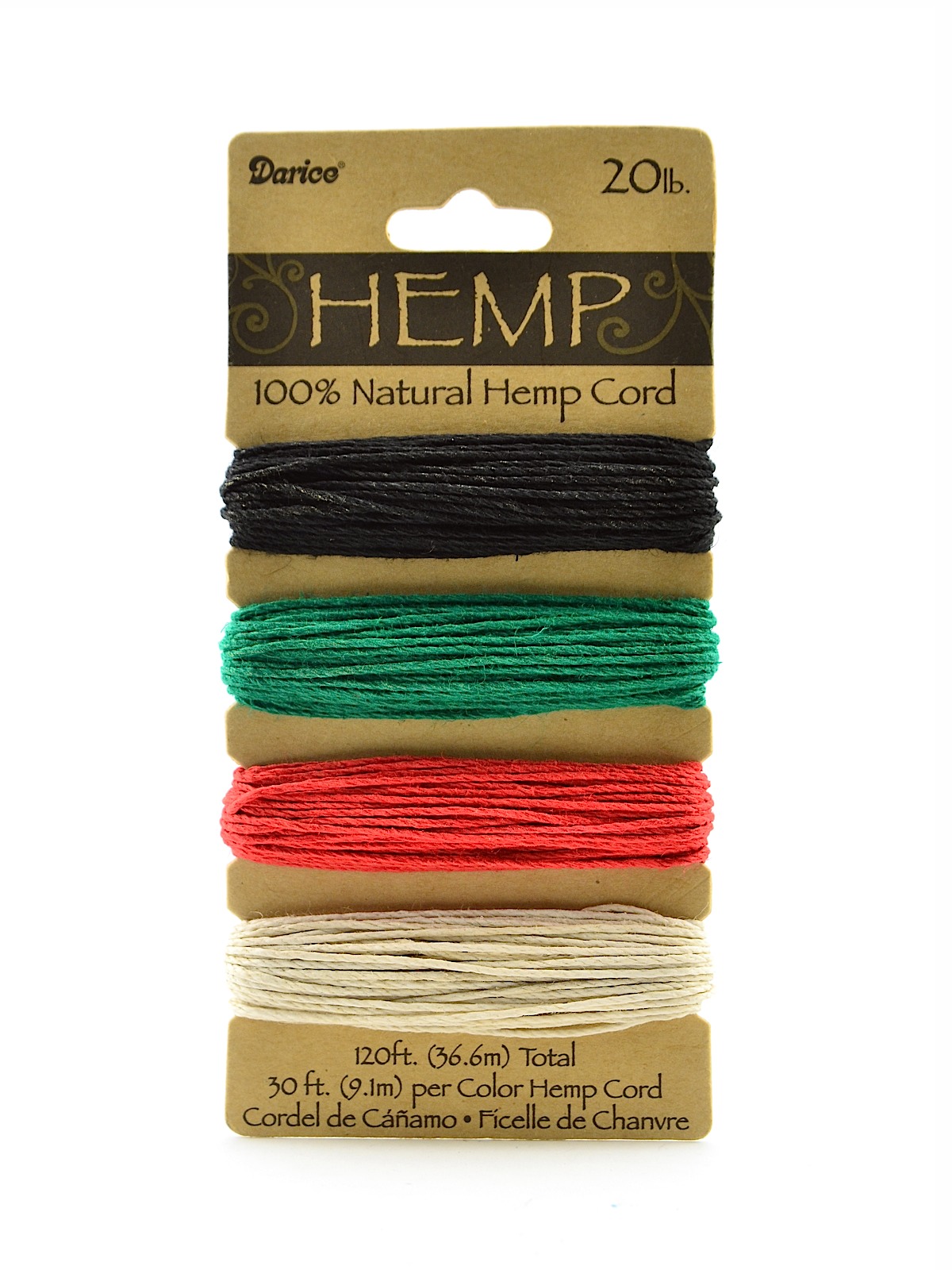 Cord Cards Hemp 9.1 M X 4 Colors Primary