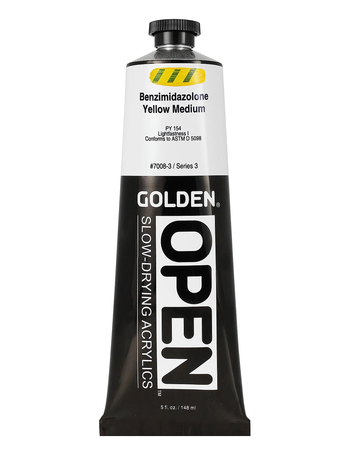 OPEN Acrylic Colors benzimidazalone yellow medium 2 oz. tube