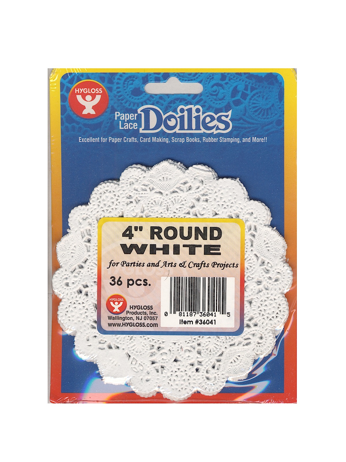 Lace Paper Doilies 4 in. round white pack of 36
