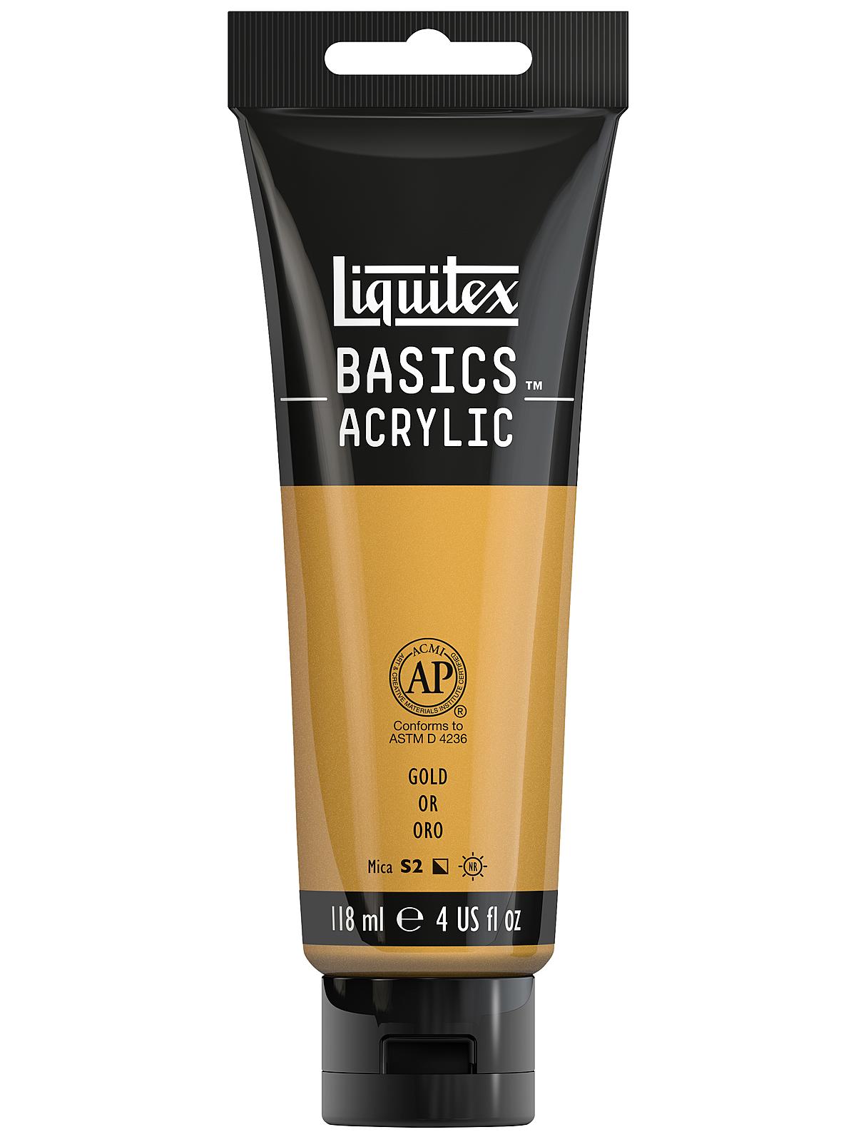 Basics Acrylics Colors Gold 4 Oz. Tube