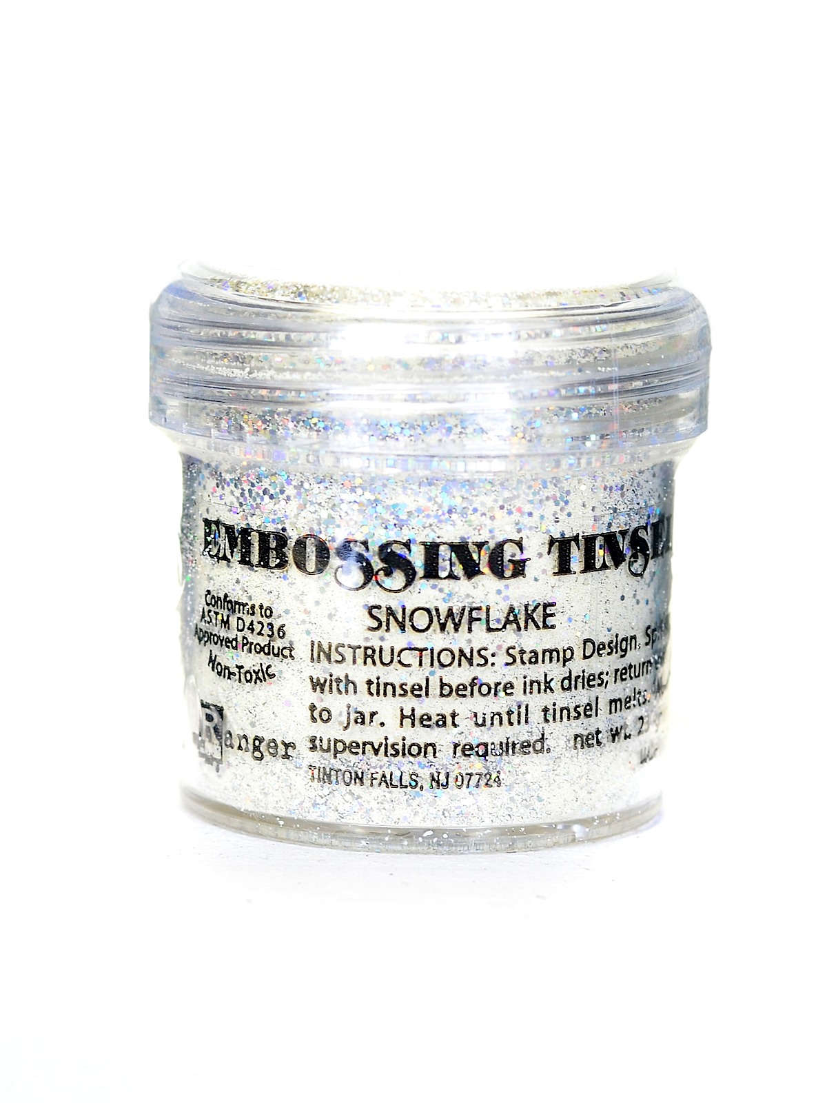 Embossing Powder Snowflake Tinsel 1 Oz. Jar