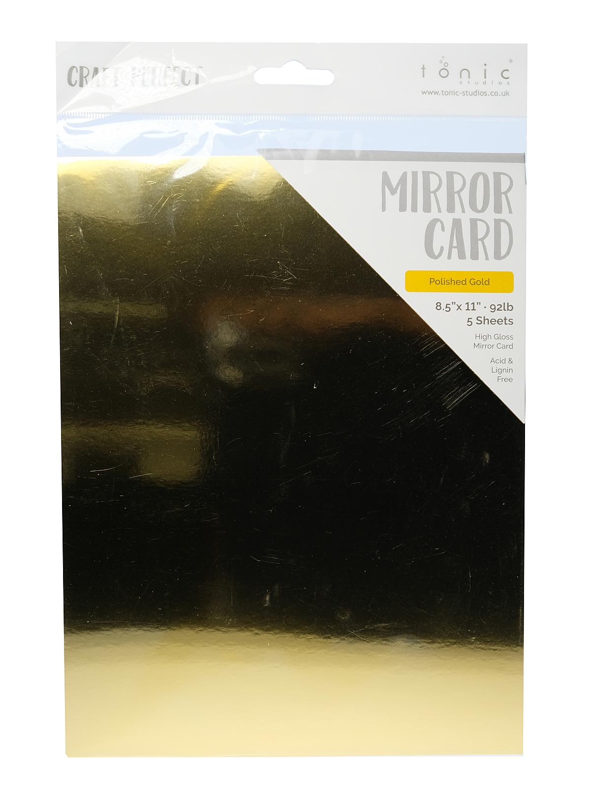 Craft Perfect Mirror Card polished gold 8 1 2 in. x 11 in. pack of 5