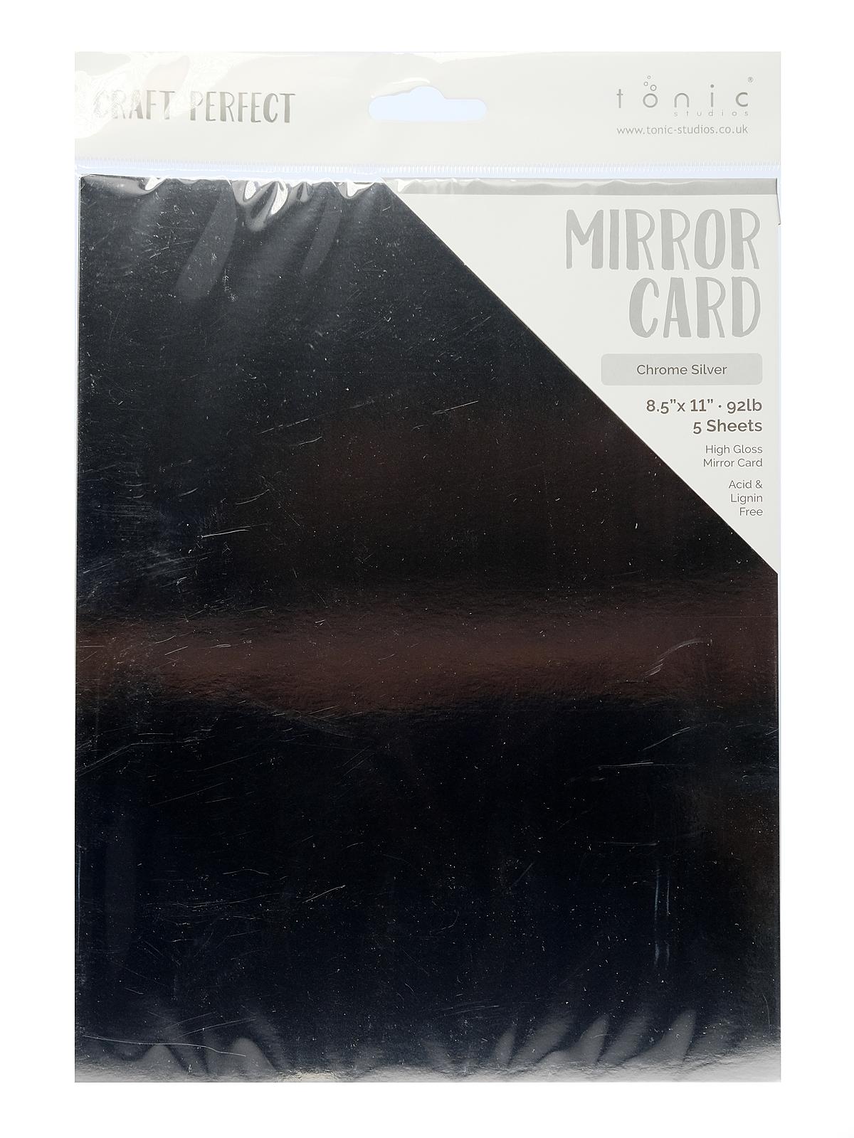 Craft Perfect Mirror Card chrome silver 8 1 2 in. x 11 in. pack of 5
