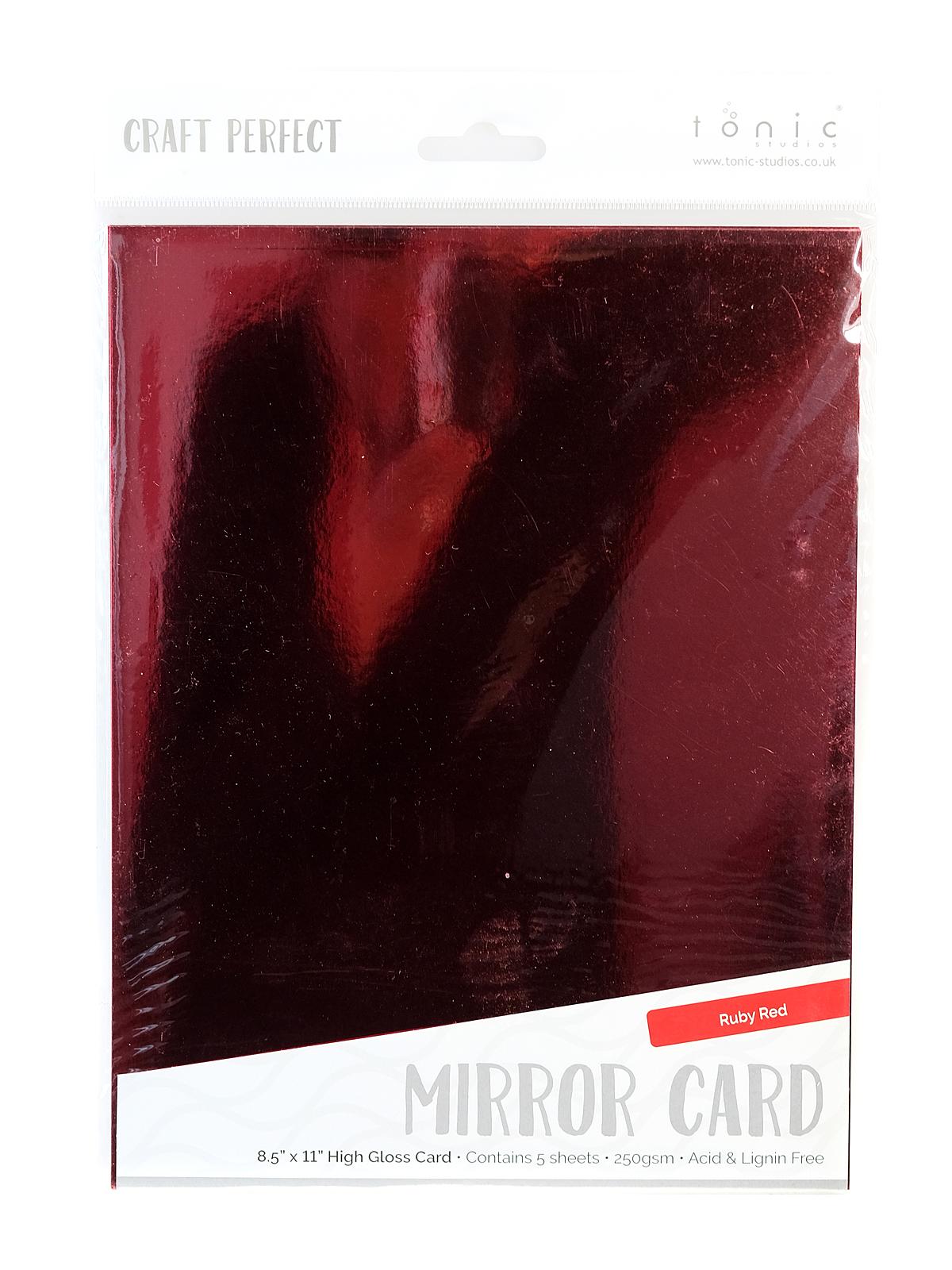 Craft Perfect Mirror Card ruby red 8 1 2 in. x 11 in. pack of 5