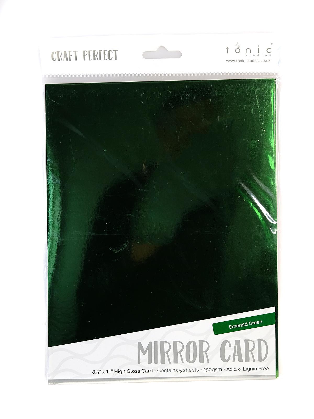 Craft Perfect Mirror Card emerald green 8 1 2 in. x 11 in. pack of 5