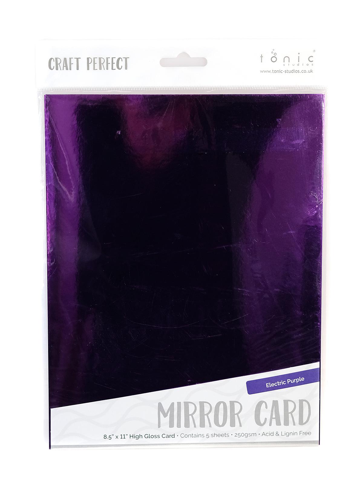 Craft Perfect Mirror Card electric purple 8 1 2 in. x 11 in. pack of 5