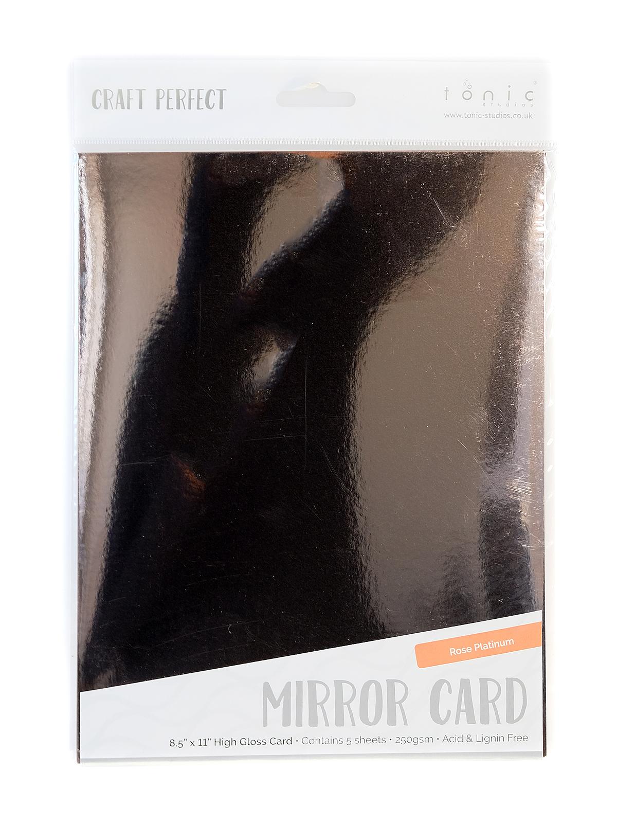 Craft Perfect Mirror Card rose platinum 8 1 2 in. x 11 in. pack of 5