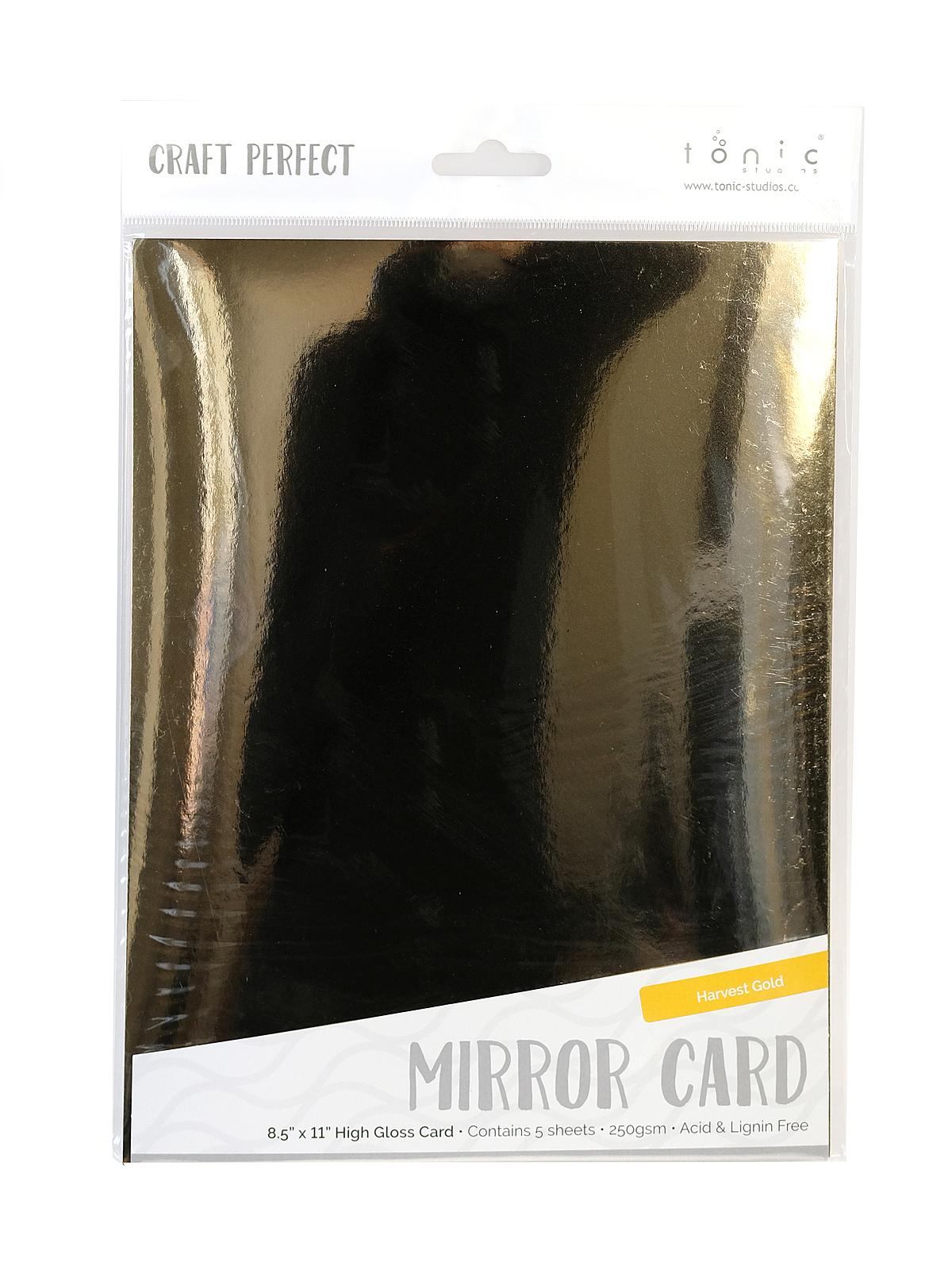 Craft Perfect Mirror Card harvest gold 8 1 2 in. x 11 in. pack of 5