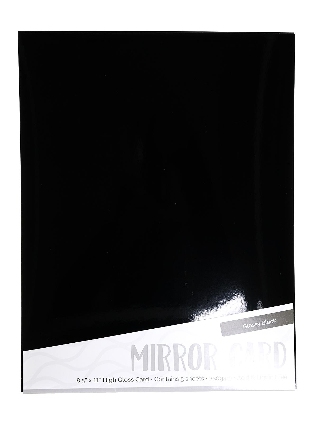 Craft Perfect Mirror Card black 8 1 2 in. x 11 in. pack of 5