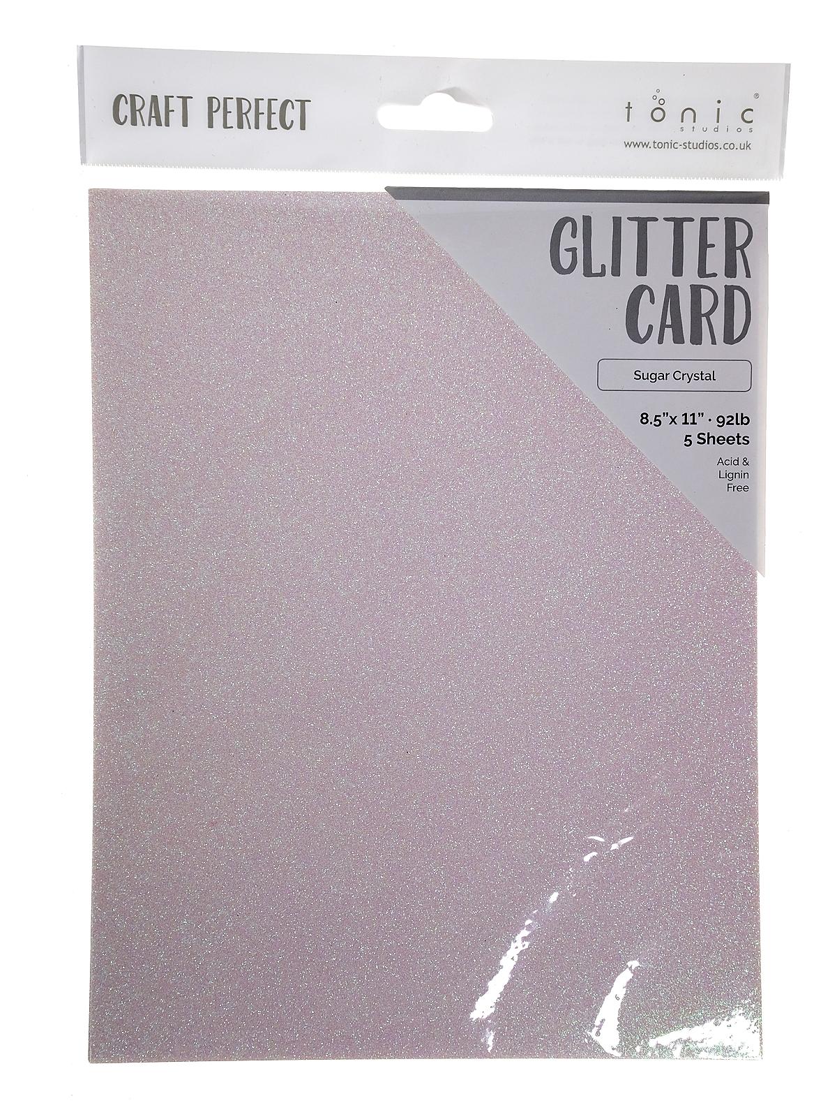 Craft Perfect Glitter Card sugar crystal 8 1 2 in. x 11 in. pack of 5