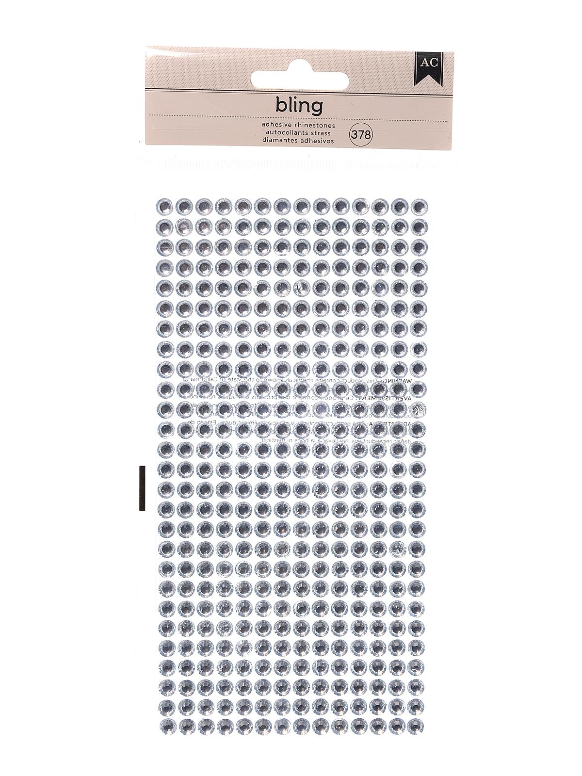 Bling Stickers Silver Rhinestones Round 378 Pieces