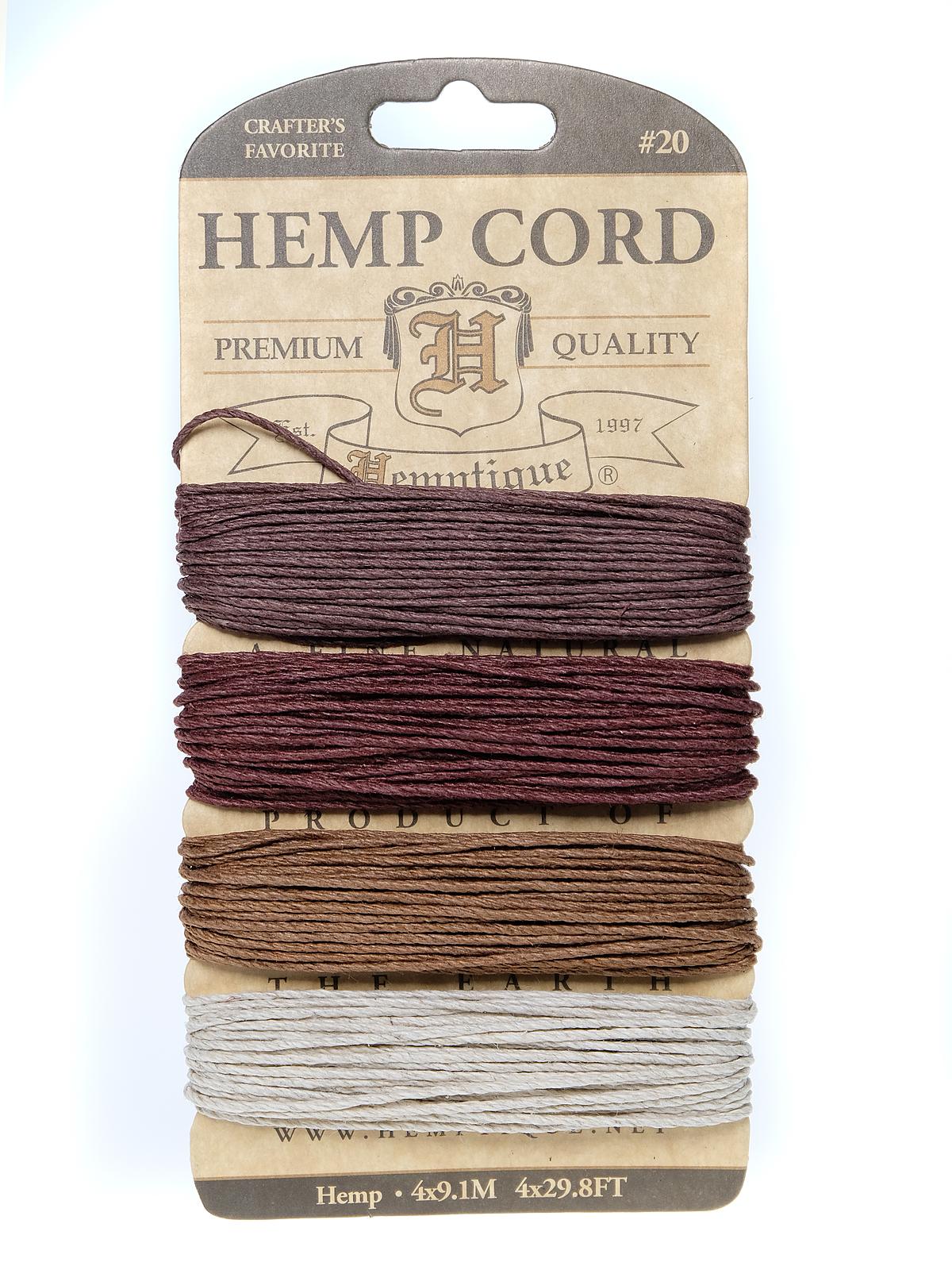 Cord Cards hemp 9.1 m x 4 colors bronze