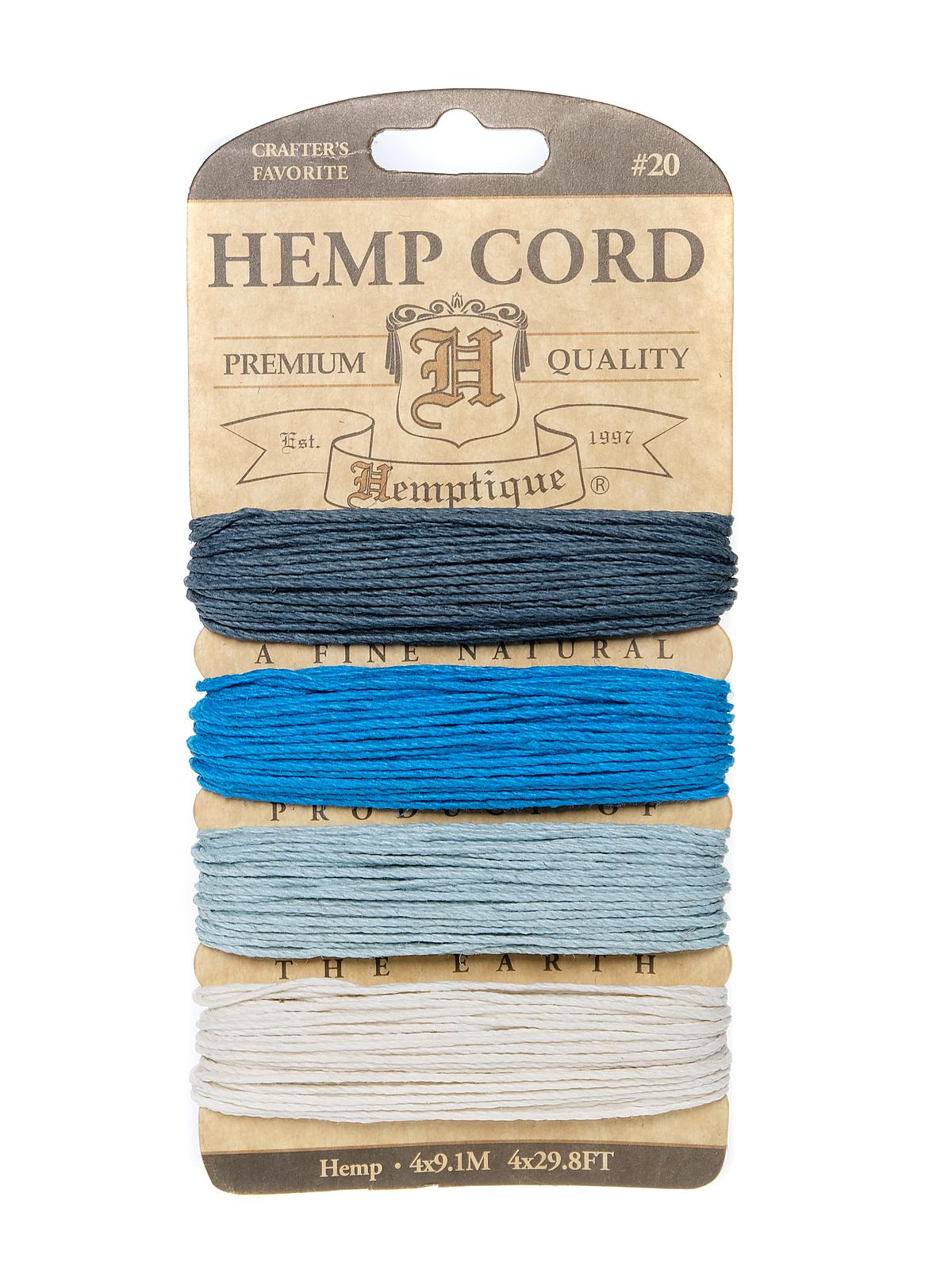 Cord Cards hemp 9.1 m x 4 colors aquamarine