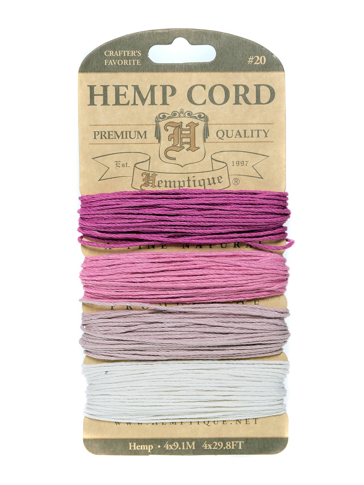 Cord Cards hemp 9.1 m x 4 colors ruby