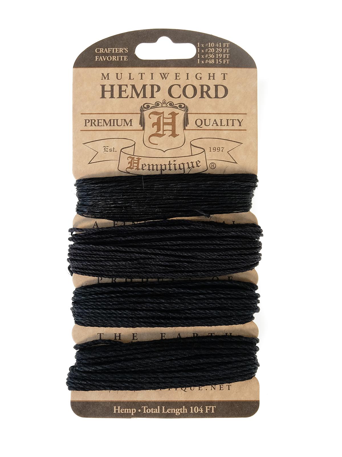 Cord Cards Hemp 9.1 M X 4 Weights 10-48 Lb. Black