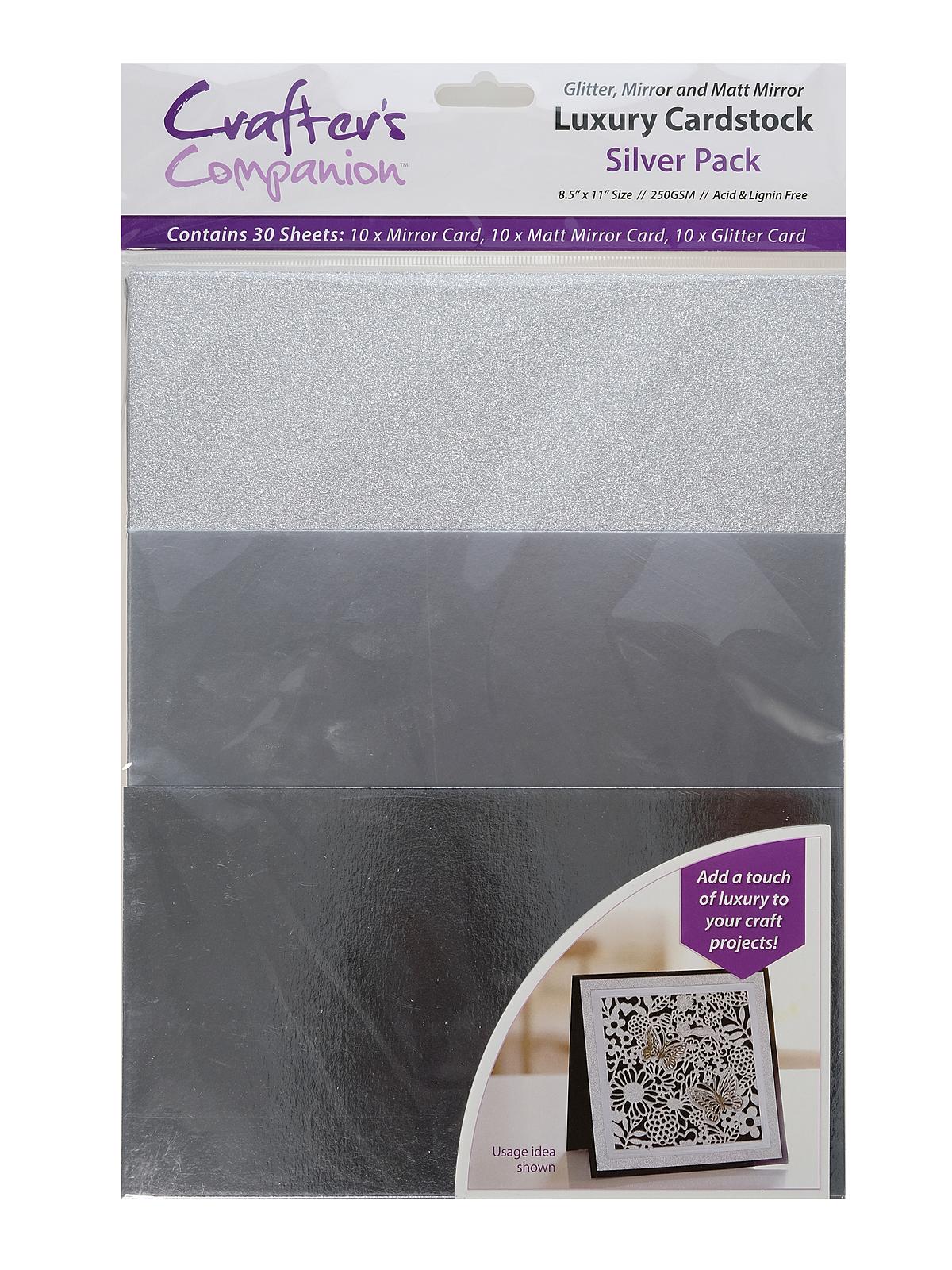 Luxury Cardstock Silver 8 1 2 In. X 11 In. Pack Of 30 Sheets