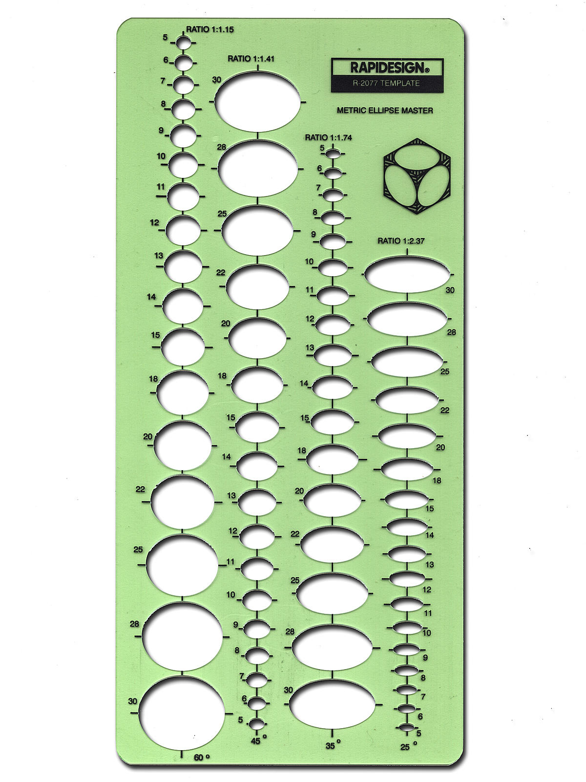 Ellipses Drafting Templates metric ellipse 68 ellipses each