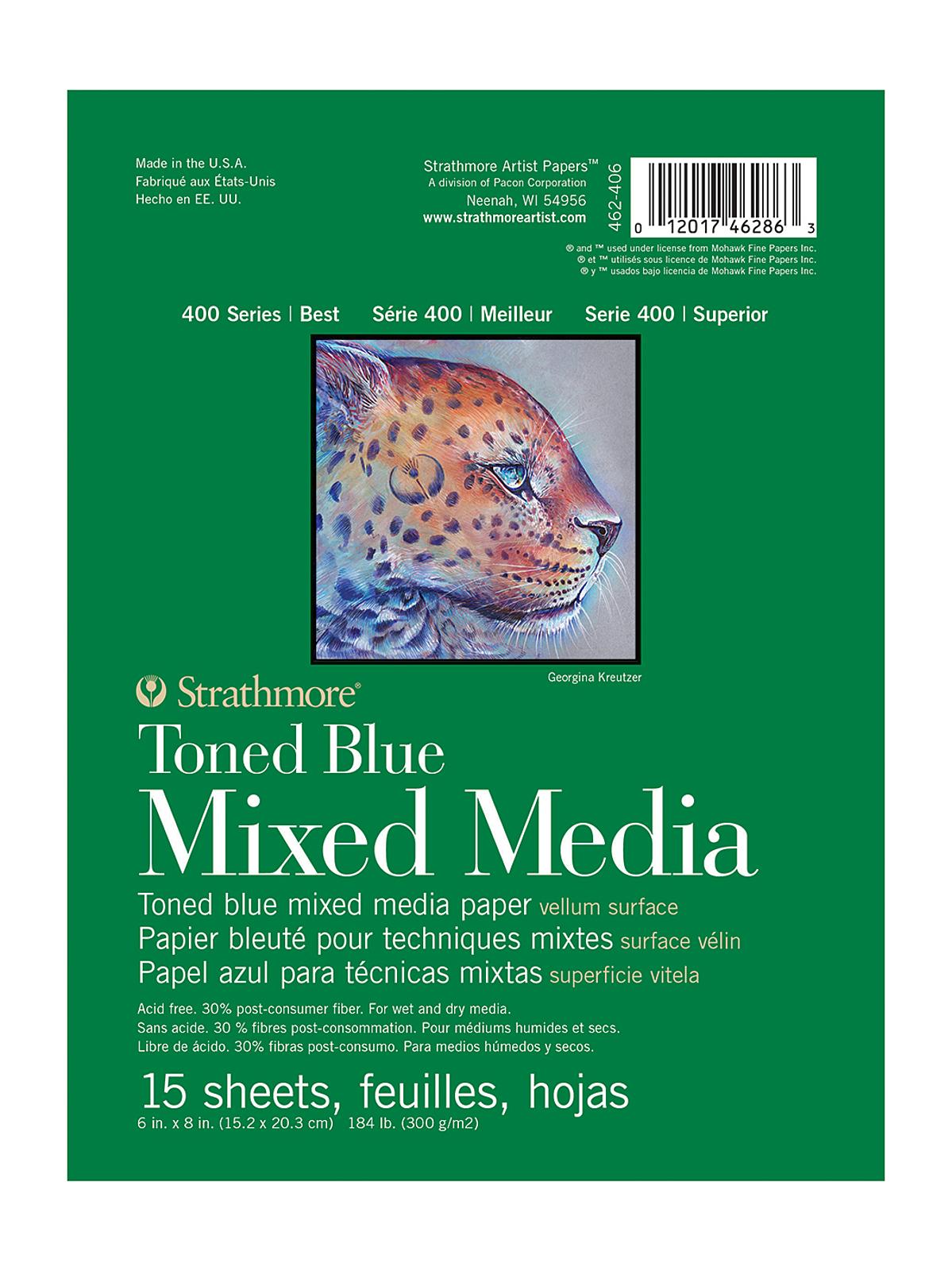 400 Series Toned Mixed Media Pad blue 6 in. x 8 in. 15 sheets