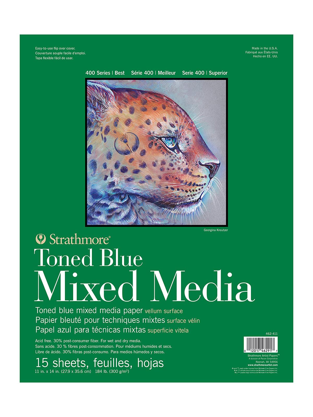 400 Series Toned Mixed Media Pad blue 11 in. x 14 in. 15 sheets
