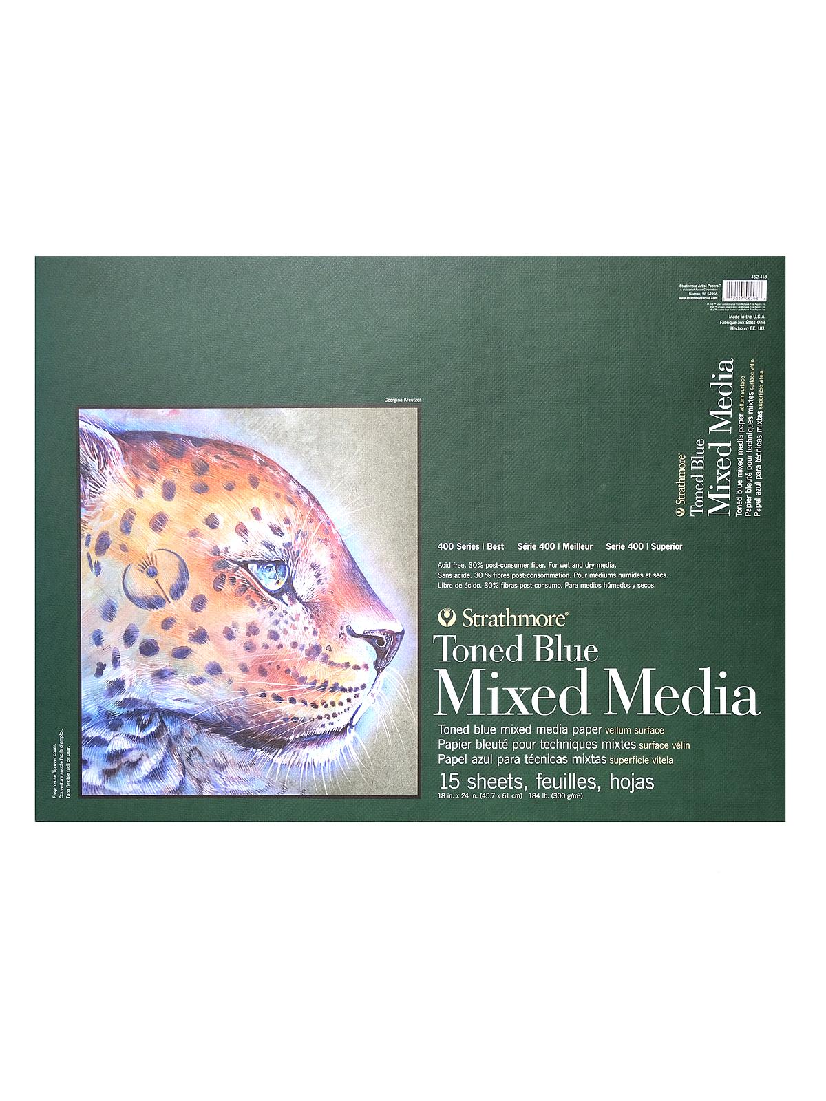 400 Series Toned Mixed Media Pad blue 18 in. x 24 in. 15 sheets