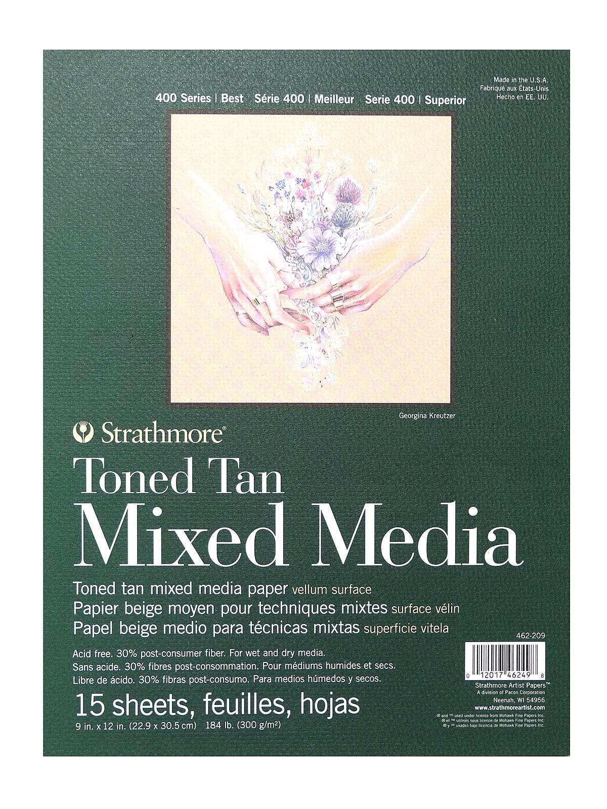 400 Series Toned Mixed Media Pad tan 9 in. x 12 in. 15 sheets