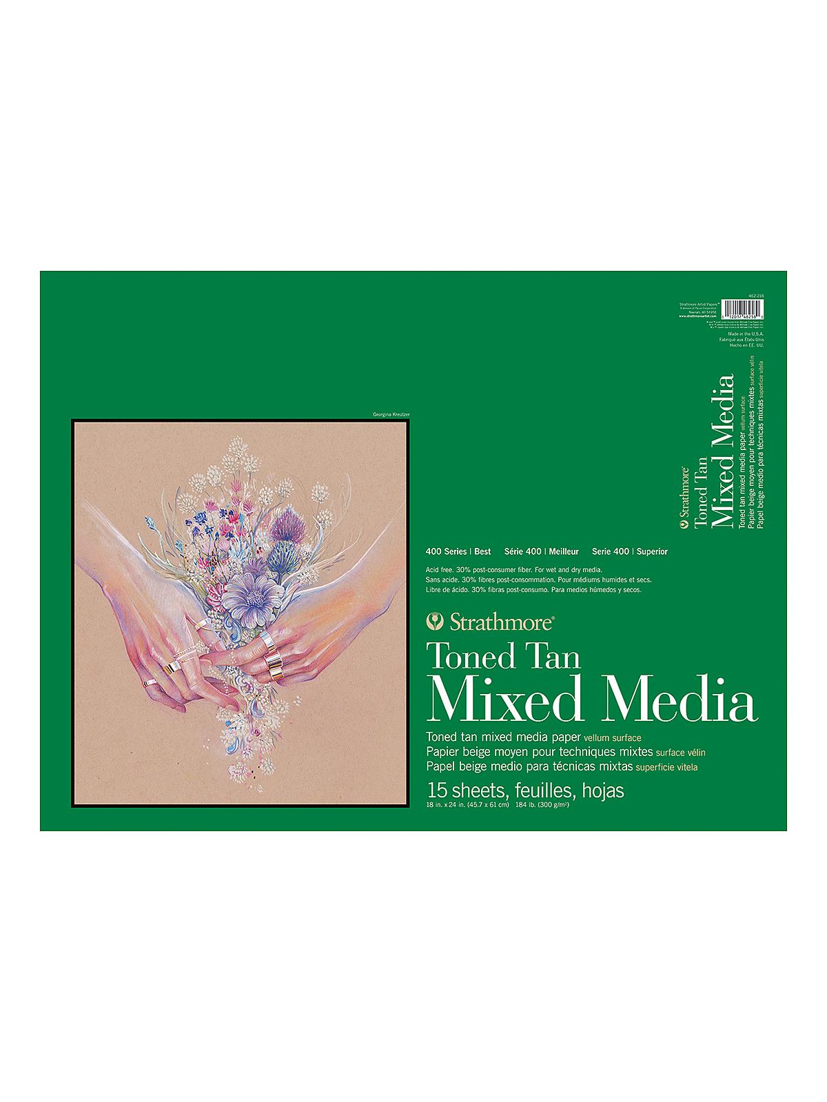 400 Series Toned Mixed Media Pad tan 18 in. x 24 in. 15 sheets