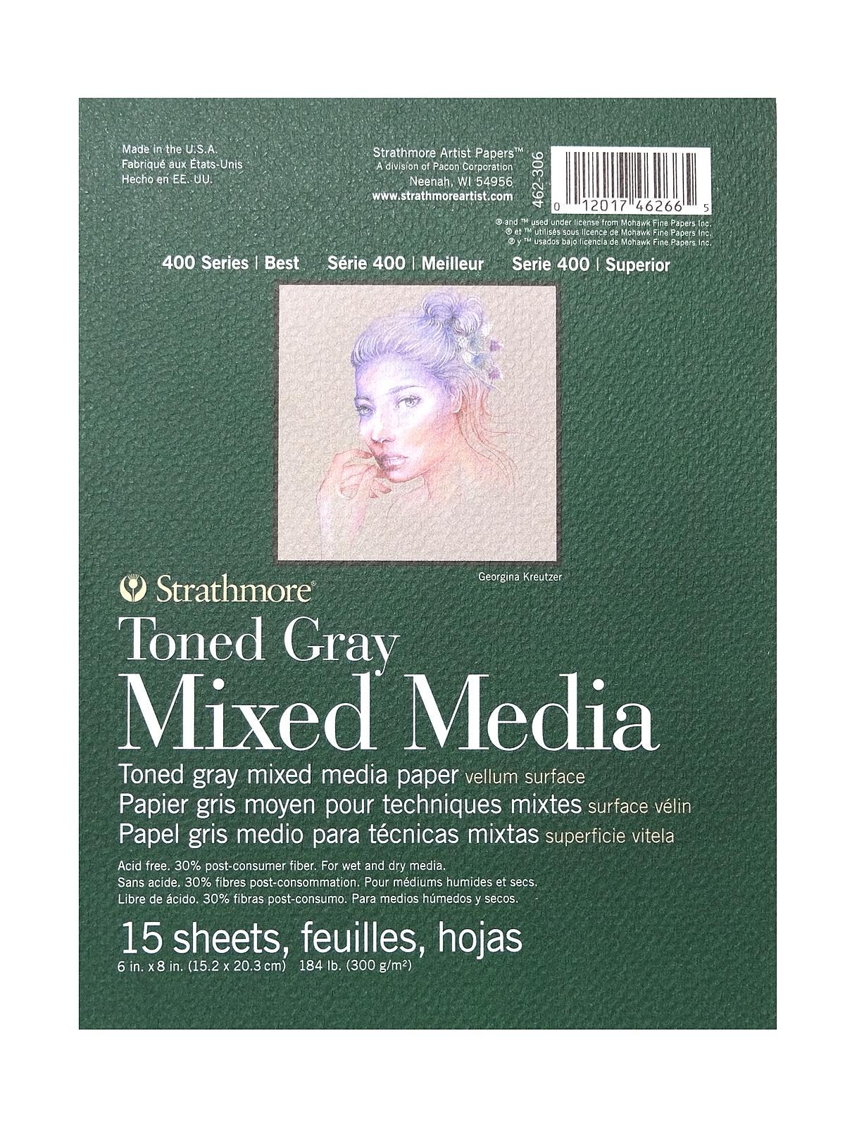 400 Series Toned Mixed Media Pad gray 6 in. x 8 in. 15 sheets