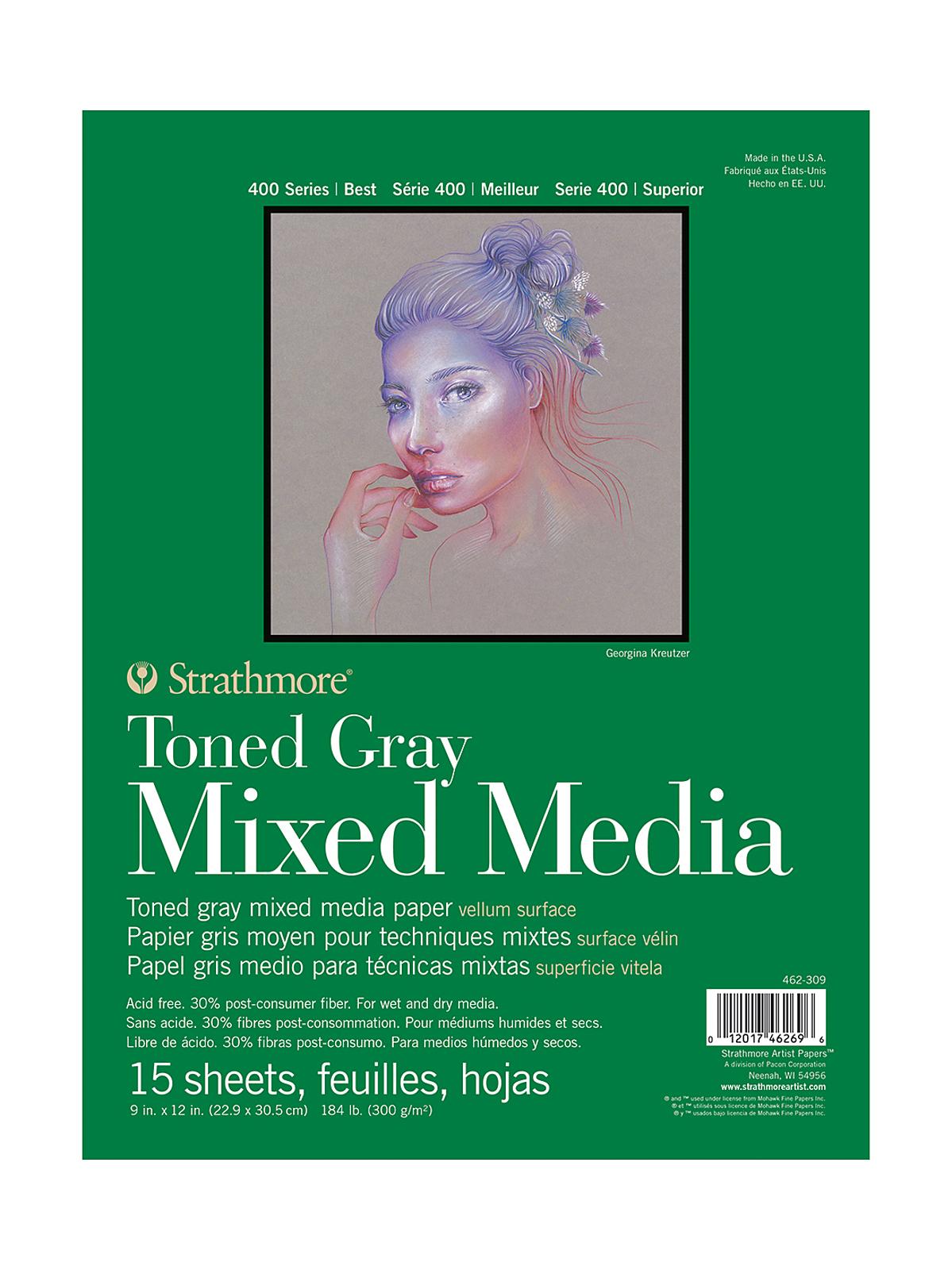 400 Series Toned Mixed Media Pad gray 9 in. x 12 in. 15 sheets