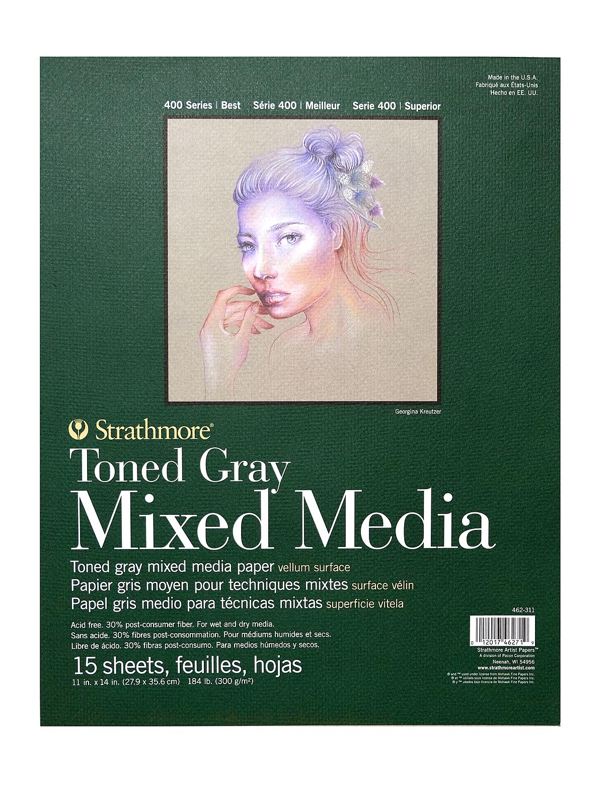 400 Series Toned Mixed Media Pad gray 11 in. x 14 in. 15 sheets