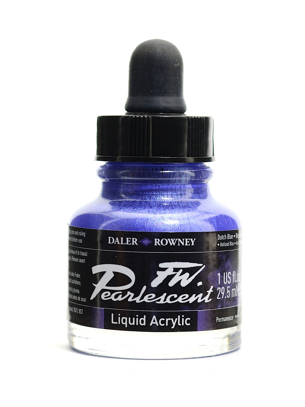 Fw Pearlescent And Shimmering Liquid Acrylic Dutch Blue 1 Oz.