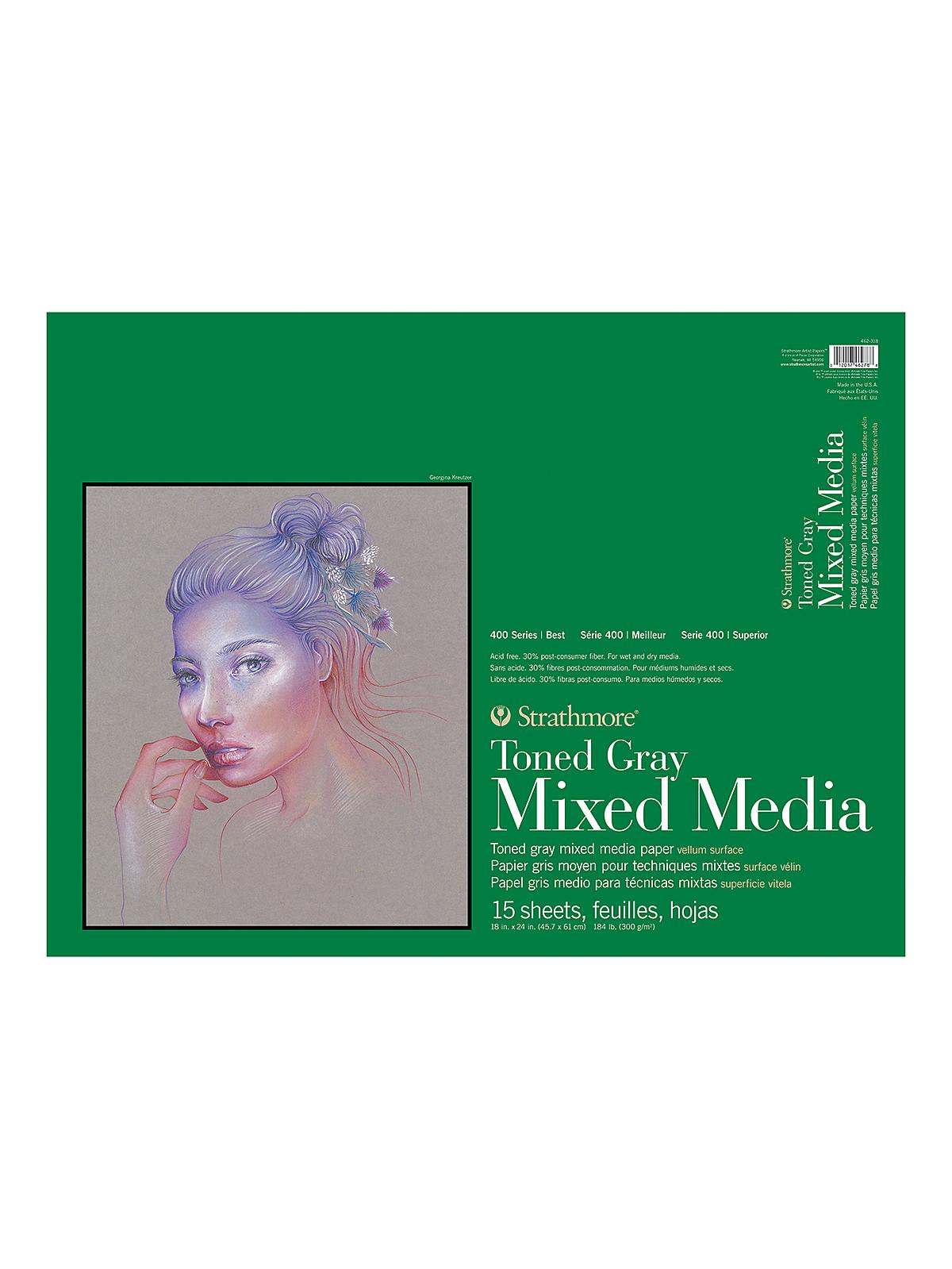 400 Series Toned Mixed Media Pad gray 18 in. x 24 in. 15 sheets
