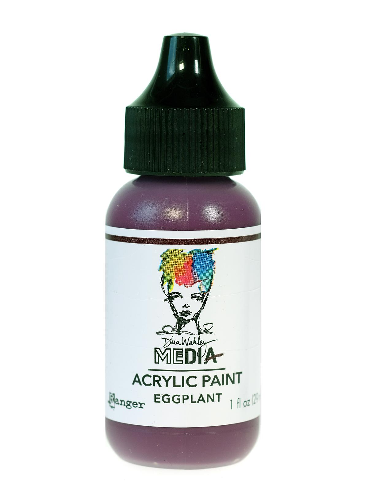 Dina Wakley Media Heavy Body Acrylic Paints 1 oz. bottle eggplant