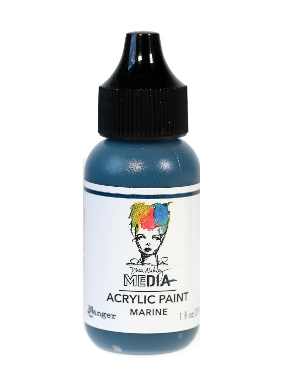 Dina Wakley Media Heavy Body Acrylic Paints 1 oz. bottle marine