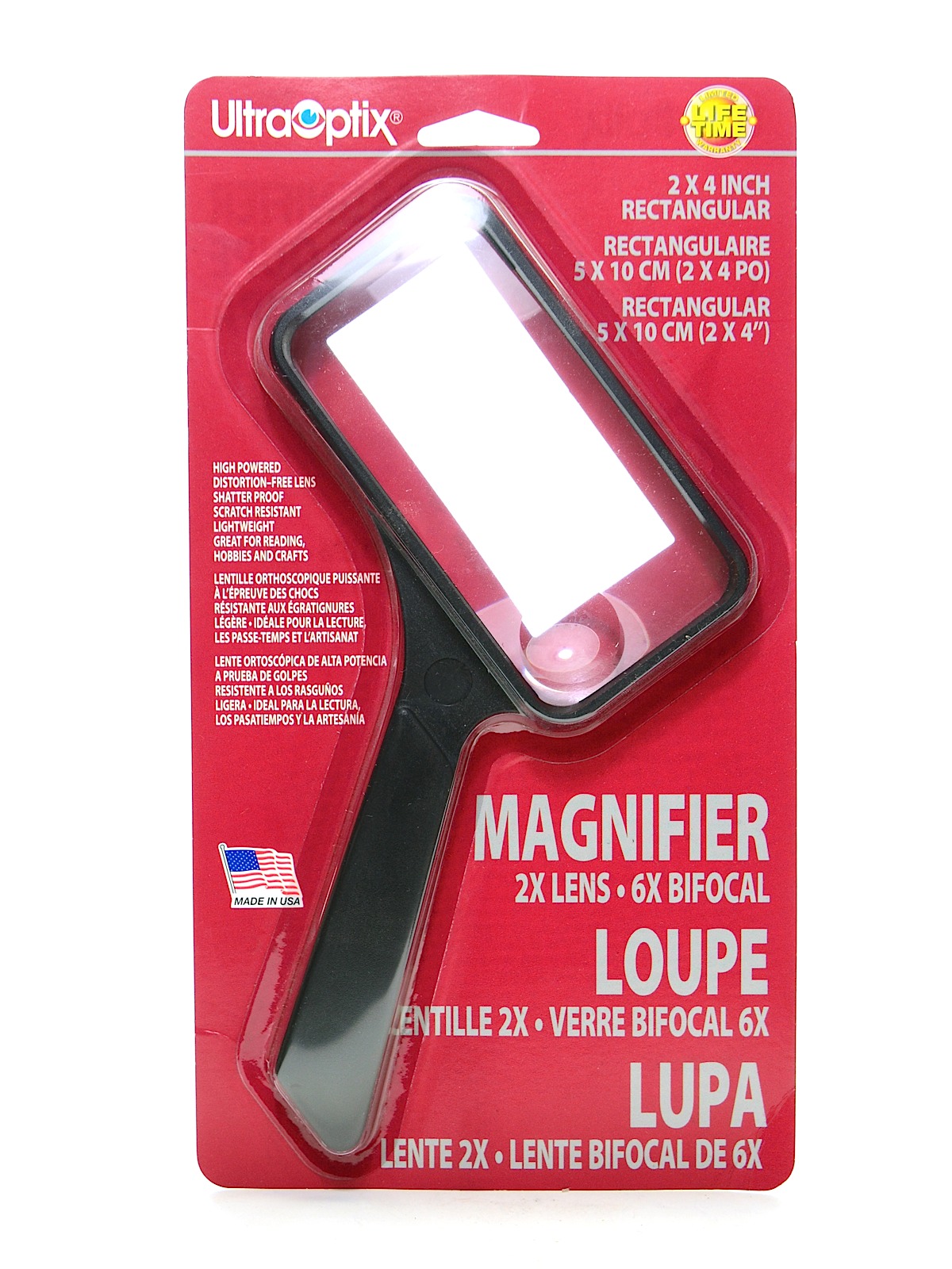 Rectangular Magnifier 2 In. X 4 In. 2x (6x Bifocal)
