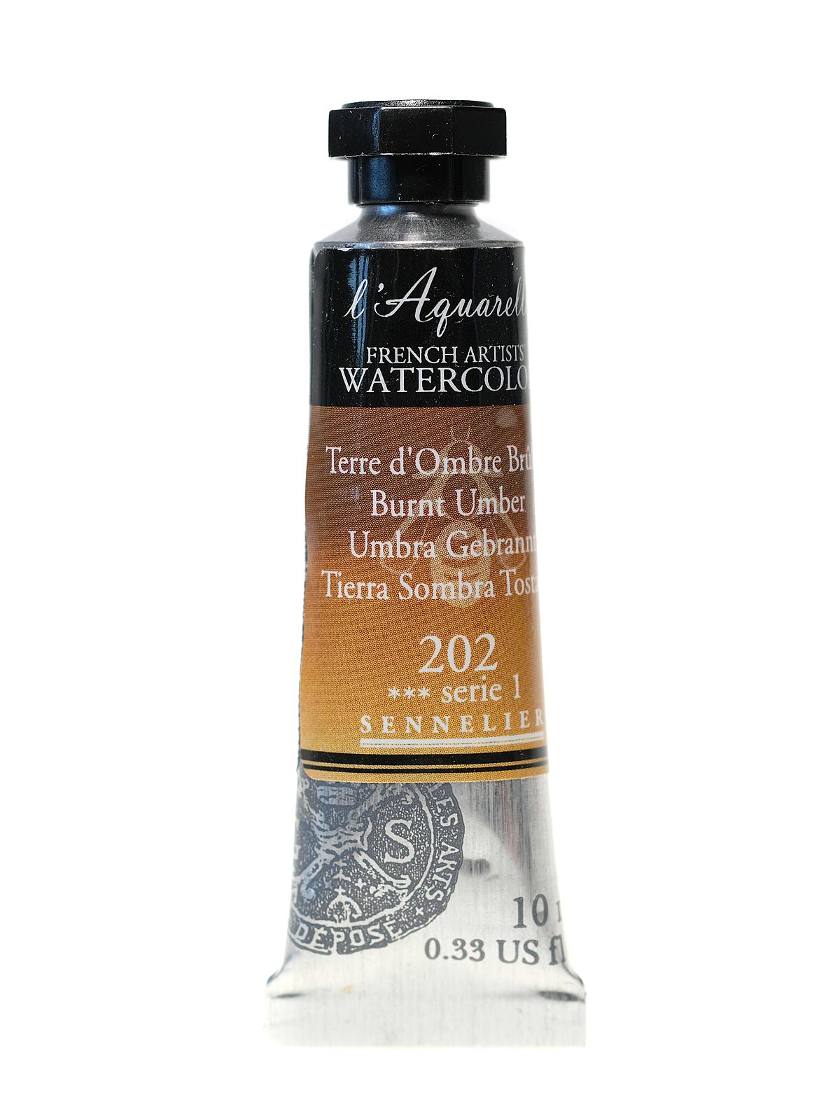 L'Aquarelle French Artists' Watercolor burnt umber 10 ml C90