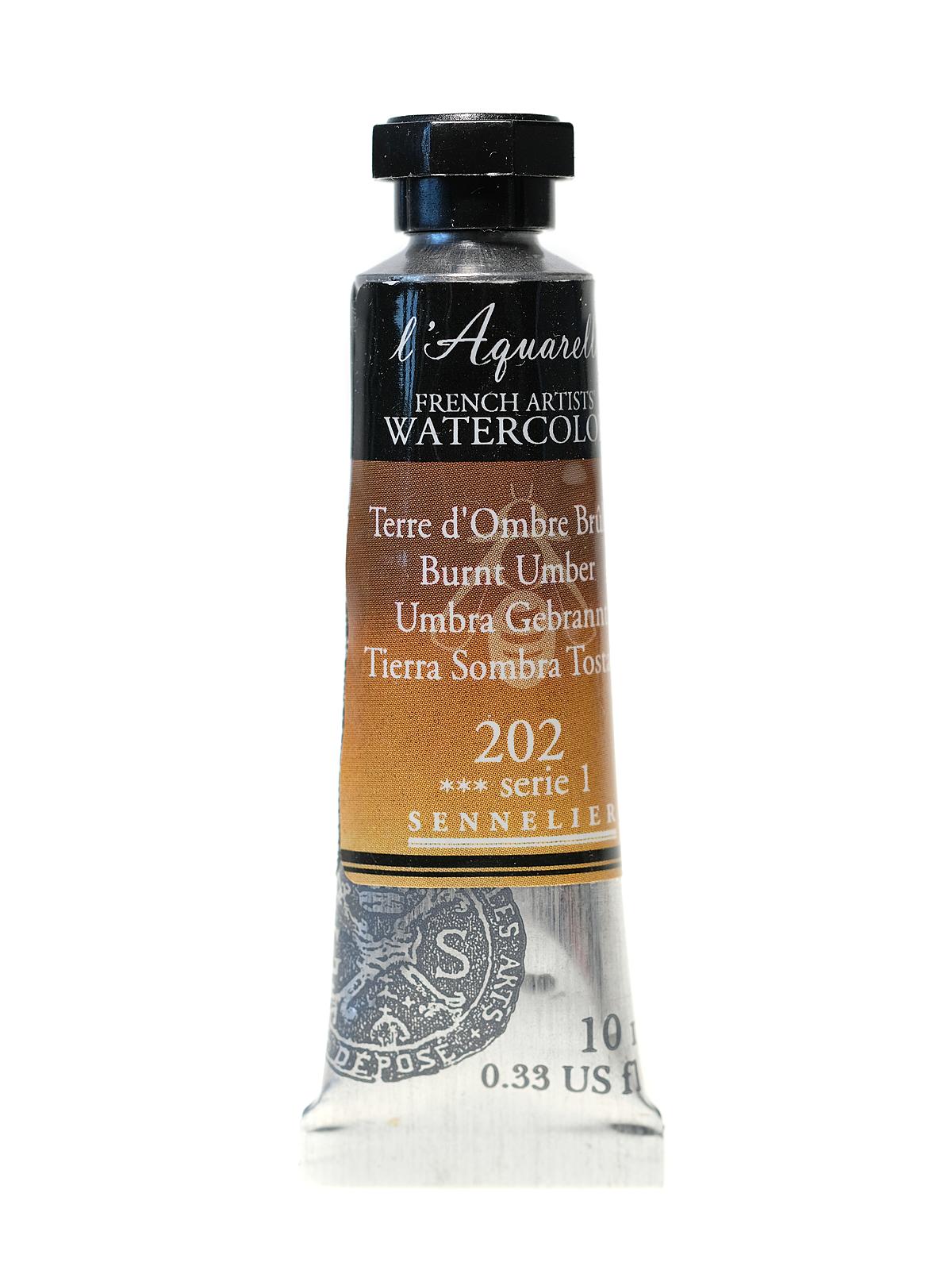 L'Aquarelle French Artists' Watercolor Burnt Umber 10 Ml C90