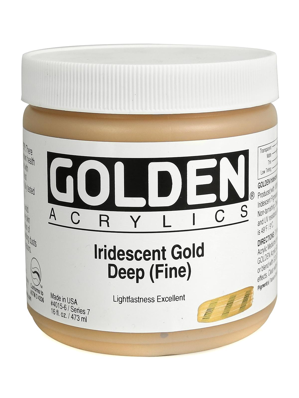 Iridescent and Interference Acrylics iridescent gold deep fine 16 oz.