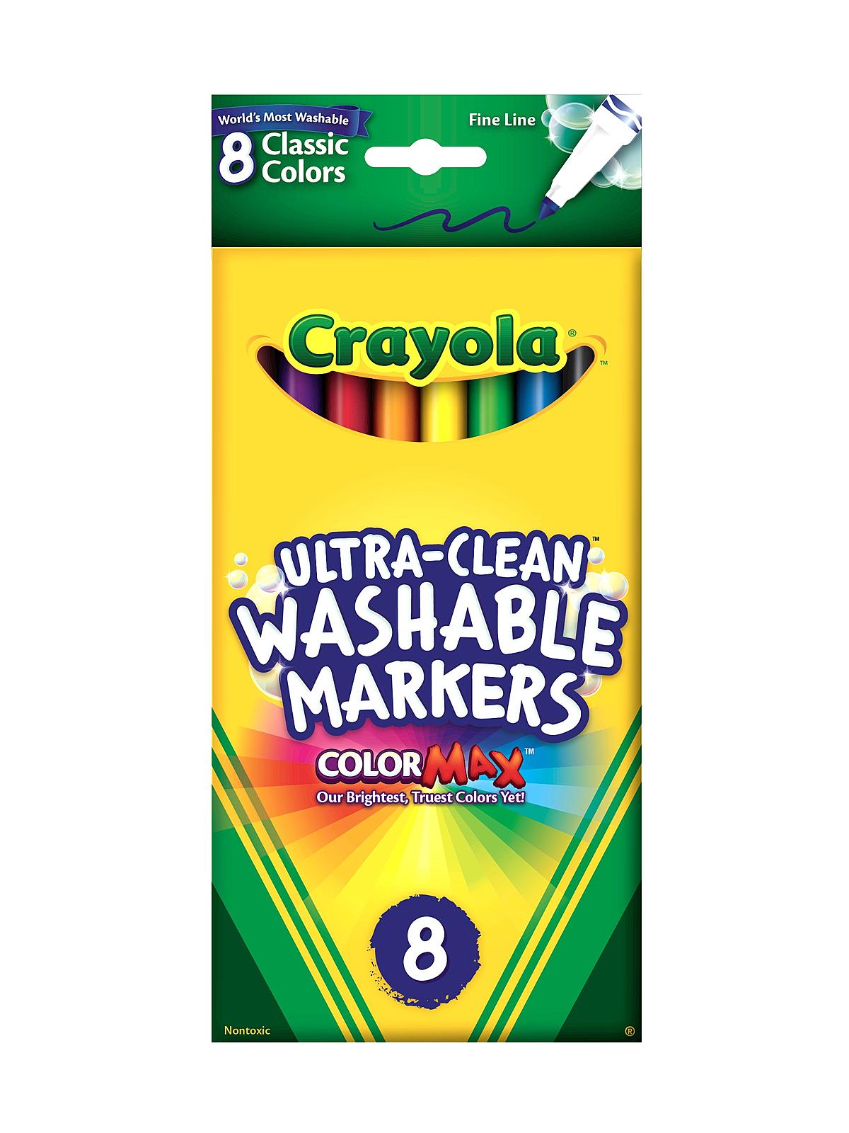 Classic Color Ultra-Clean Washable Markers fine tip pack of 8