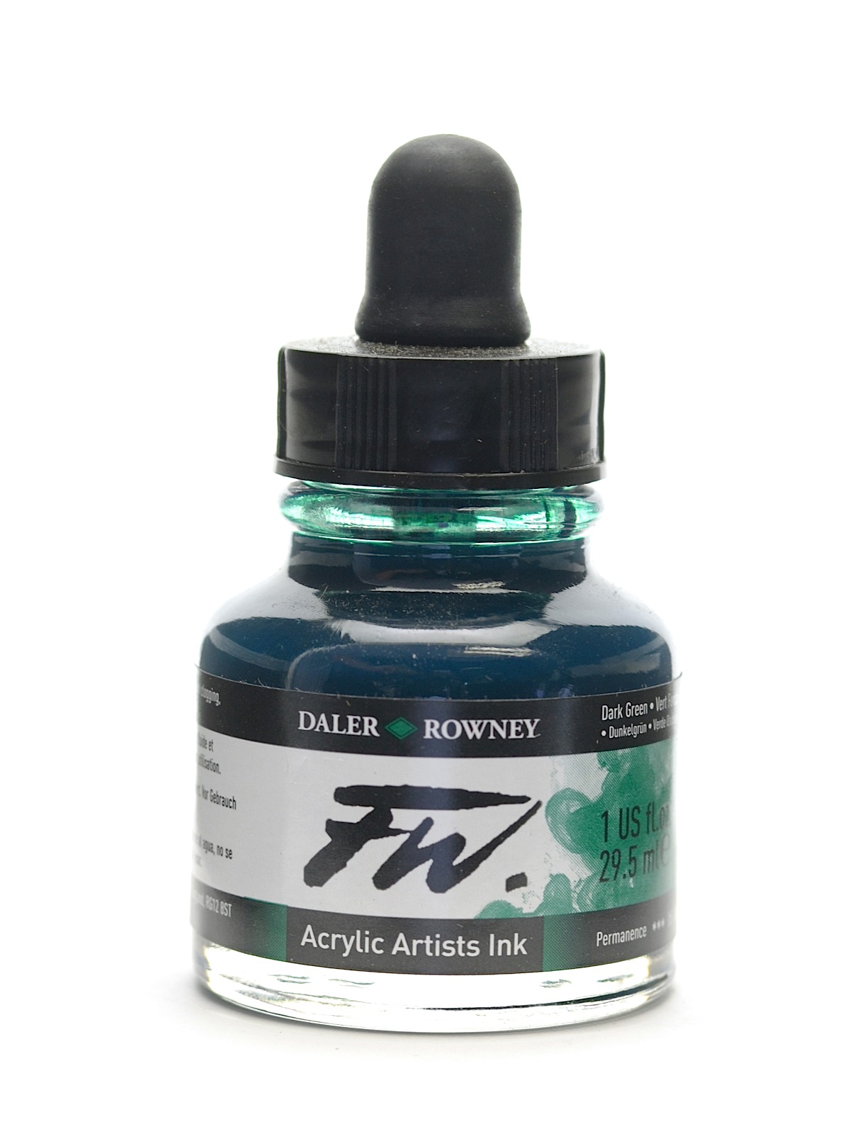 FW Artists' Ink dark green 1 oz.