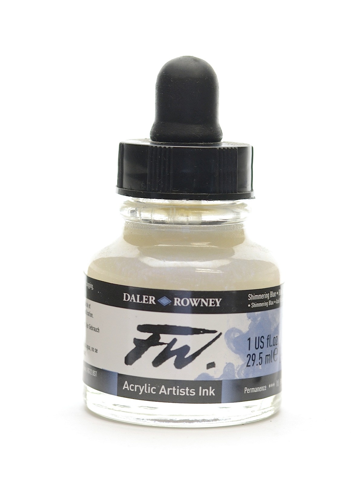 FW Pearlescent and Shimmering Liquid Acrylic shimmering blue 1 oz.