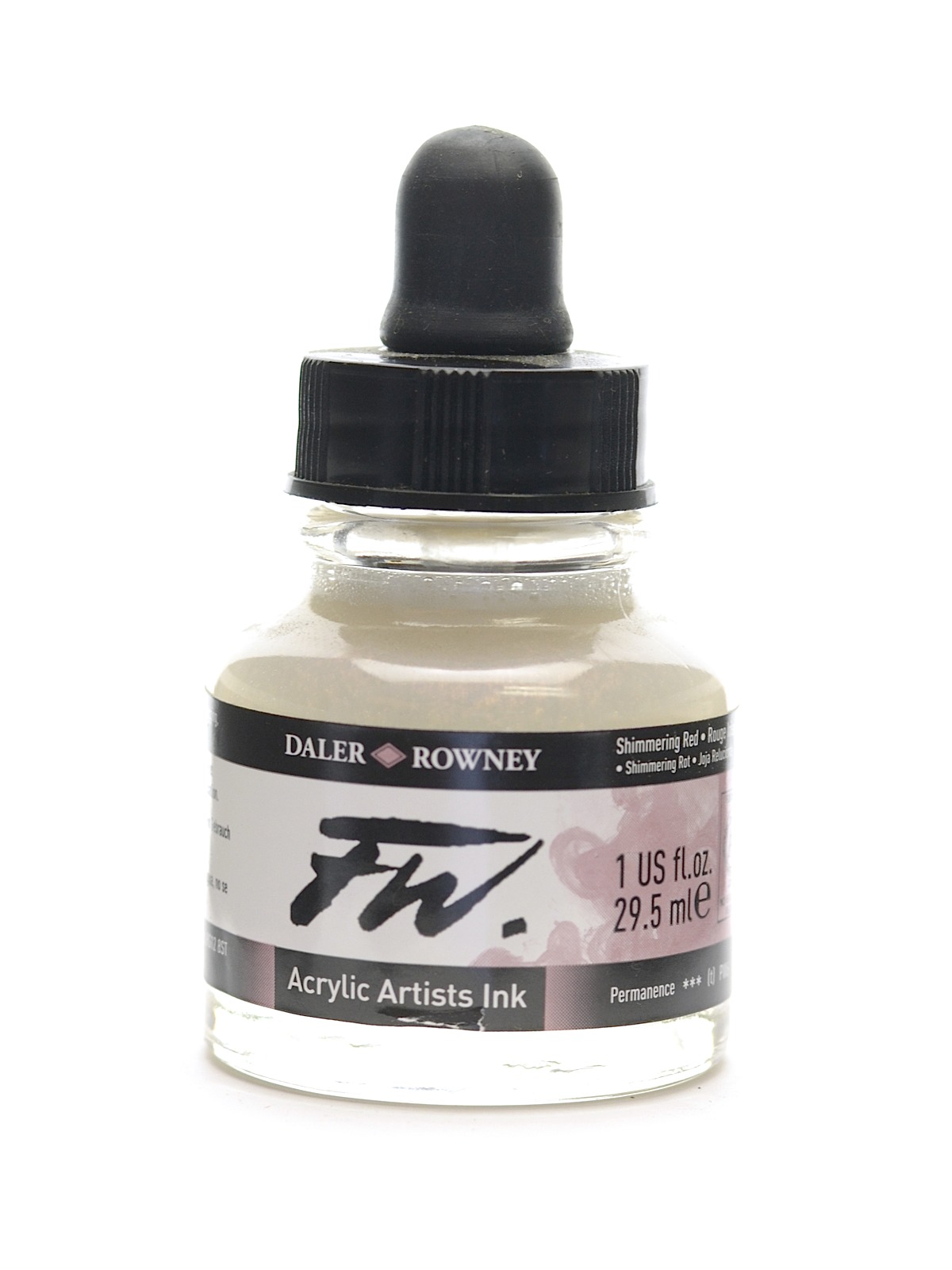 FW Pearlescent and Shimmering Liquid Acrylic shimmering red 1 oz.