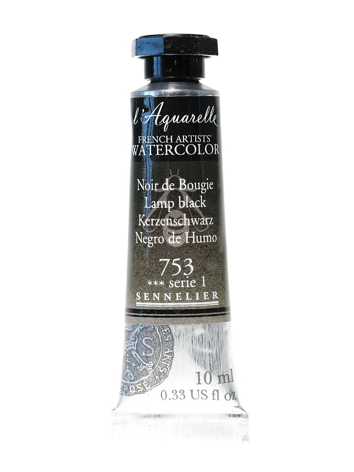 L'Aquarelle French Artists' Watercolor lamp black 10 ml C96