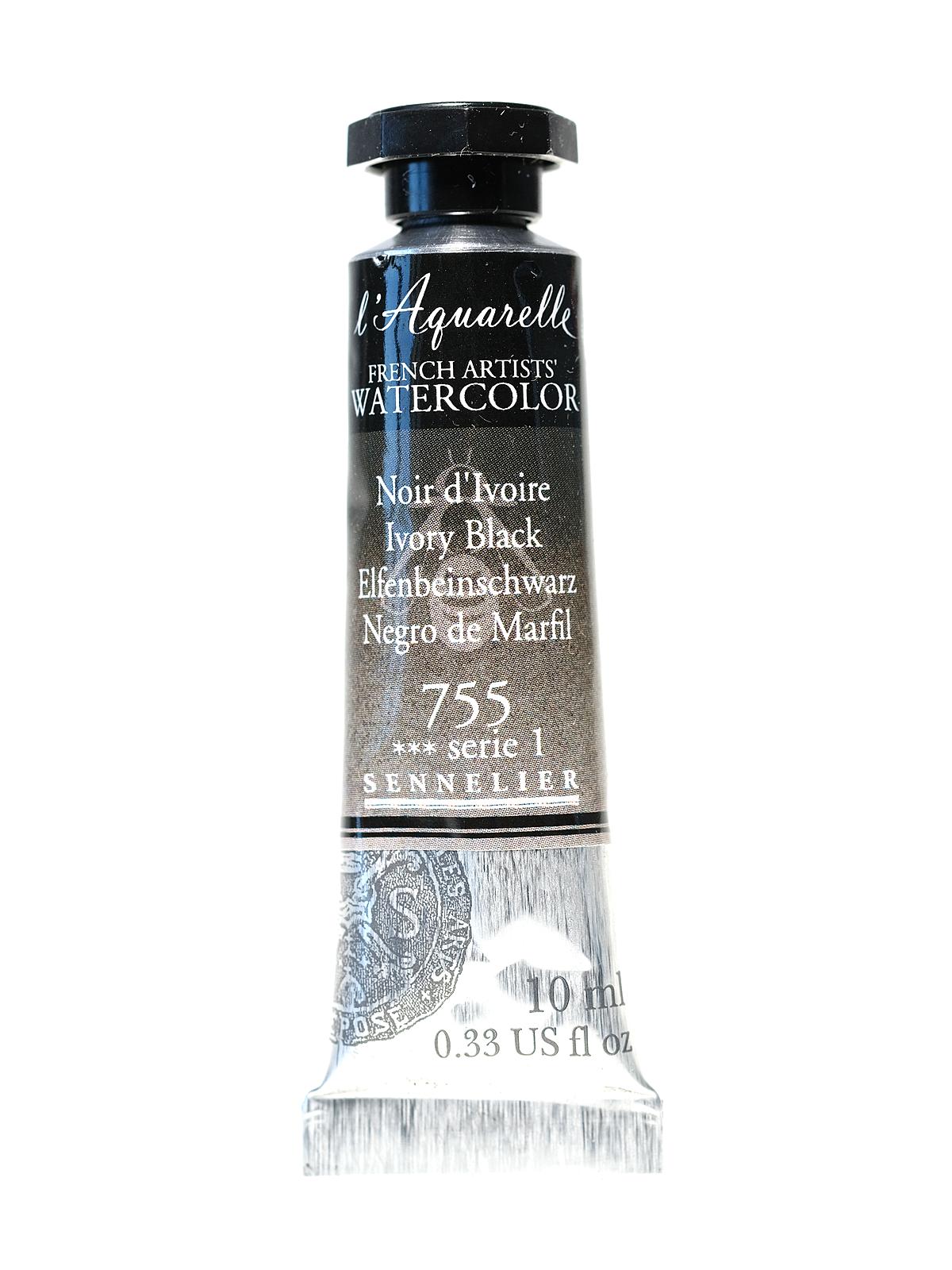 L'Aquarelle French Artists' Watercolor ivory black 10 ml C97