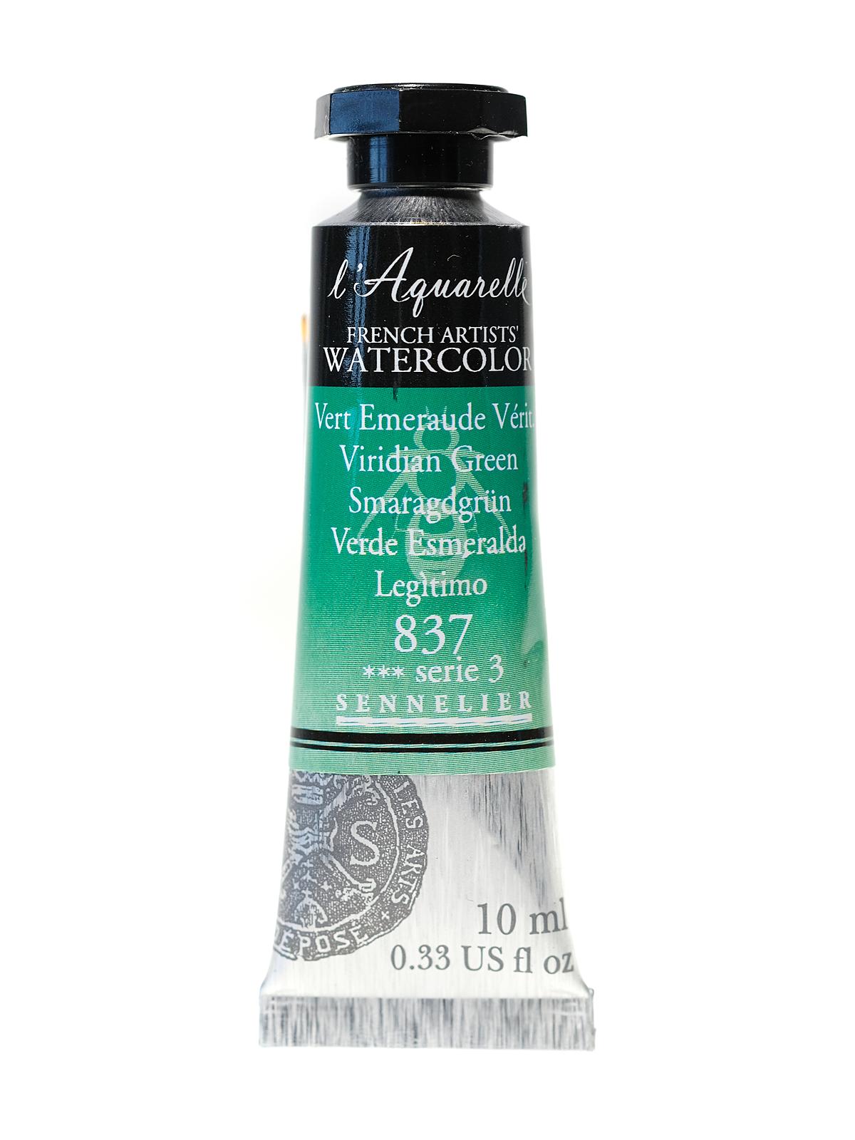 L'Aquarelle French Artists' Watercolor viridian green 10 ml C63