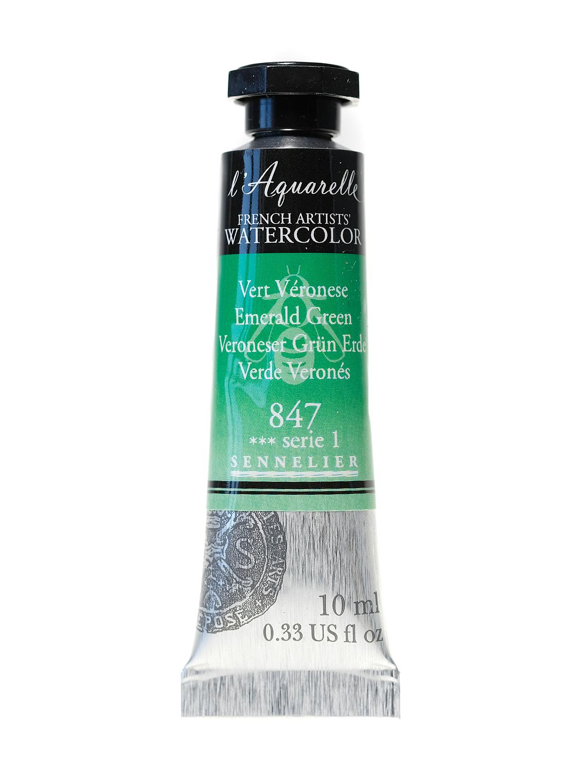 L'Aquarelle French Artists' Watercolor emerald green 10 ml C64