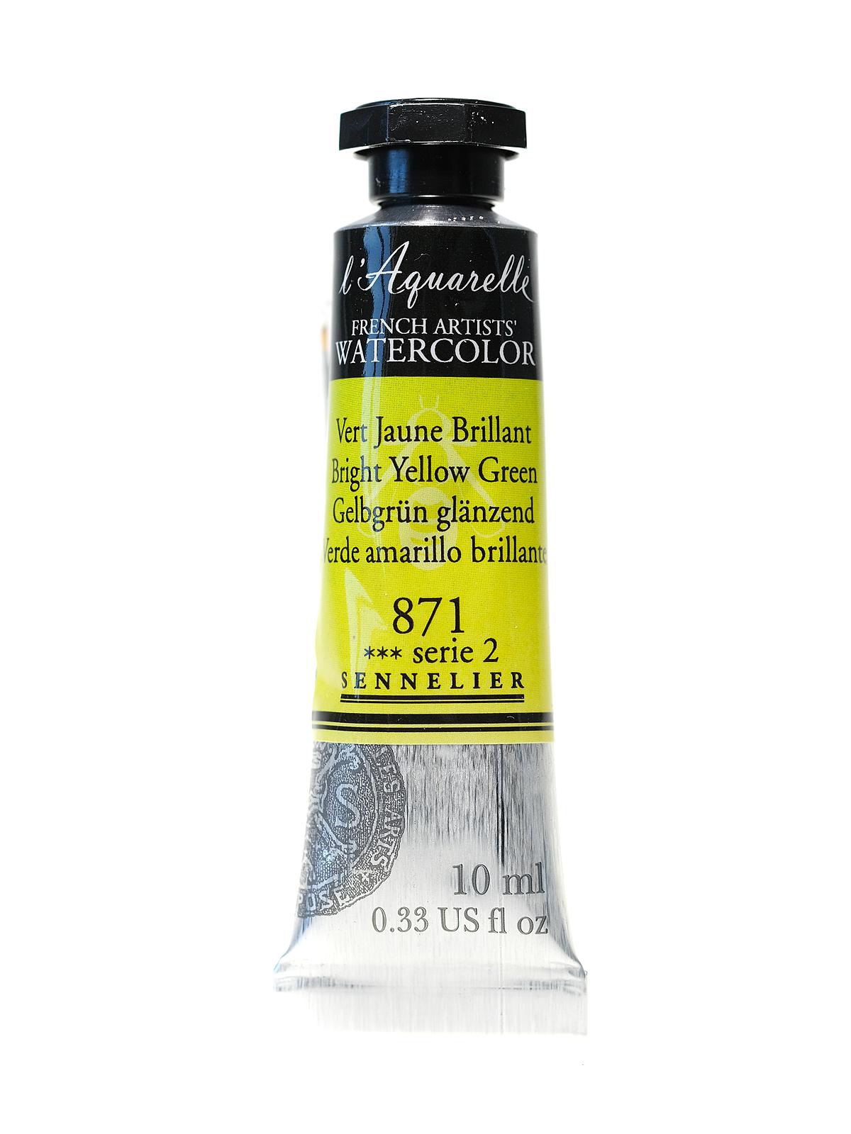 L'Aquarelle French Artists' Watercolor bright yellow green 10 ml C73